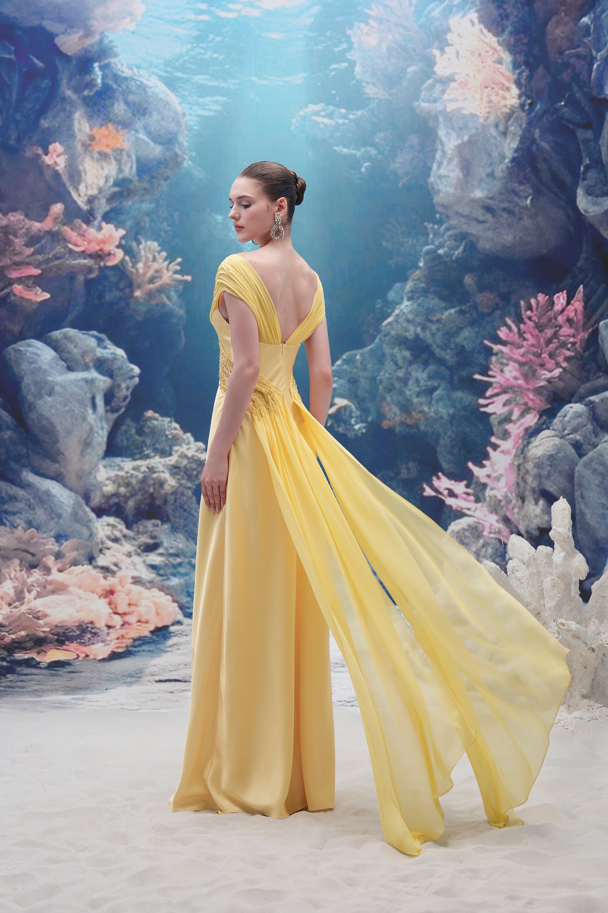 Cordelia Silk Satin & Chiffon Dress