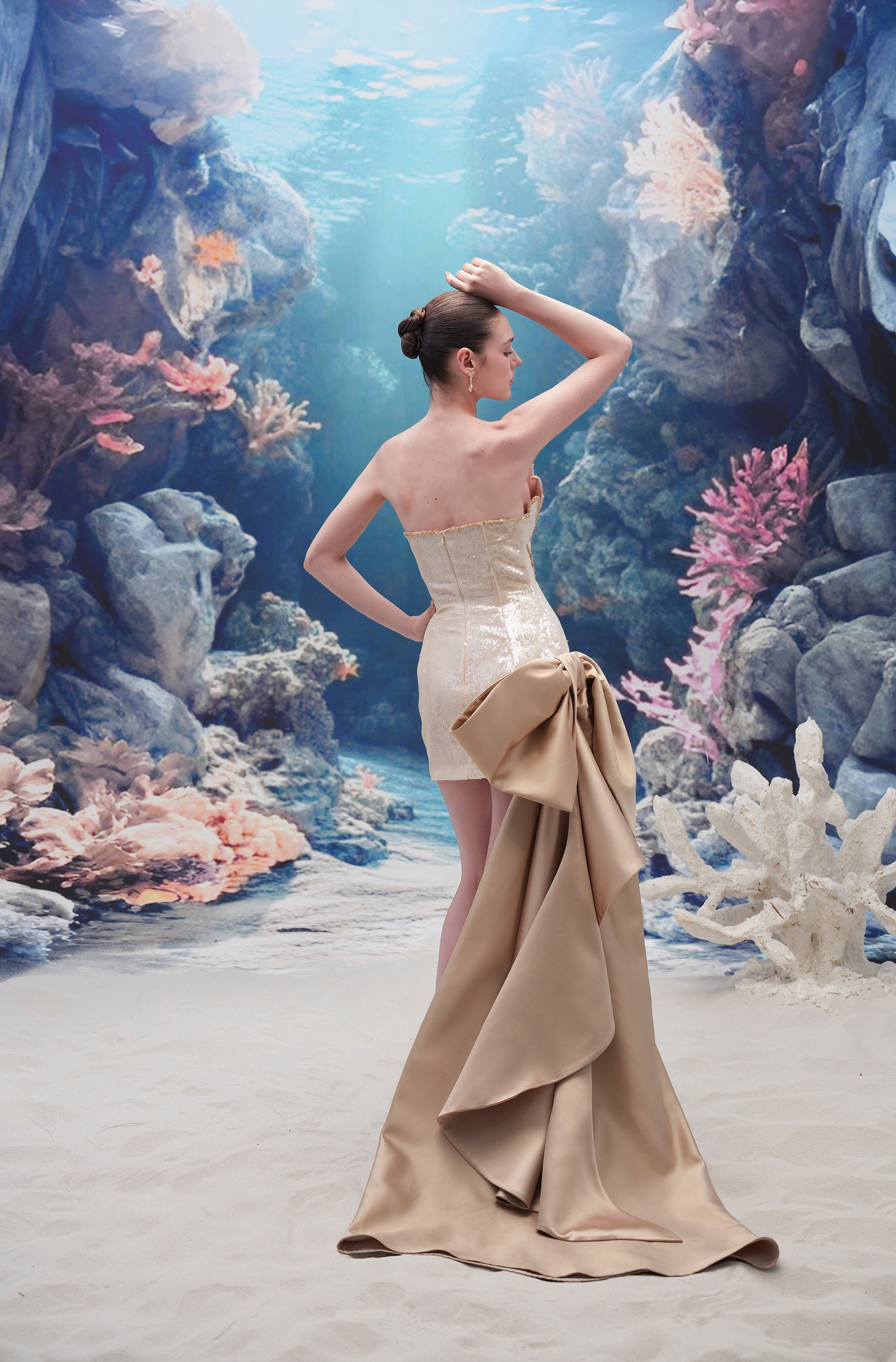 Mazu Sequin & Royal Taffeta Dress