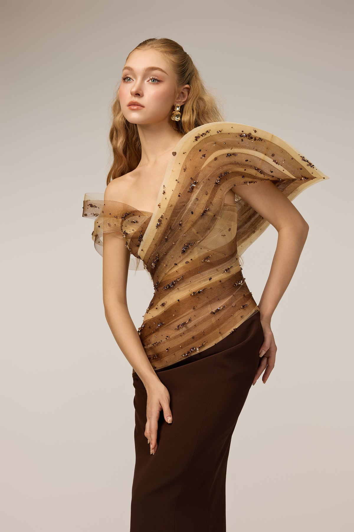 Vespera Tulle & Royal Silk dress