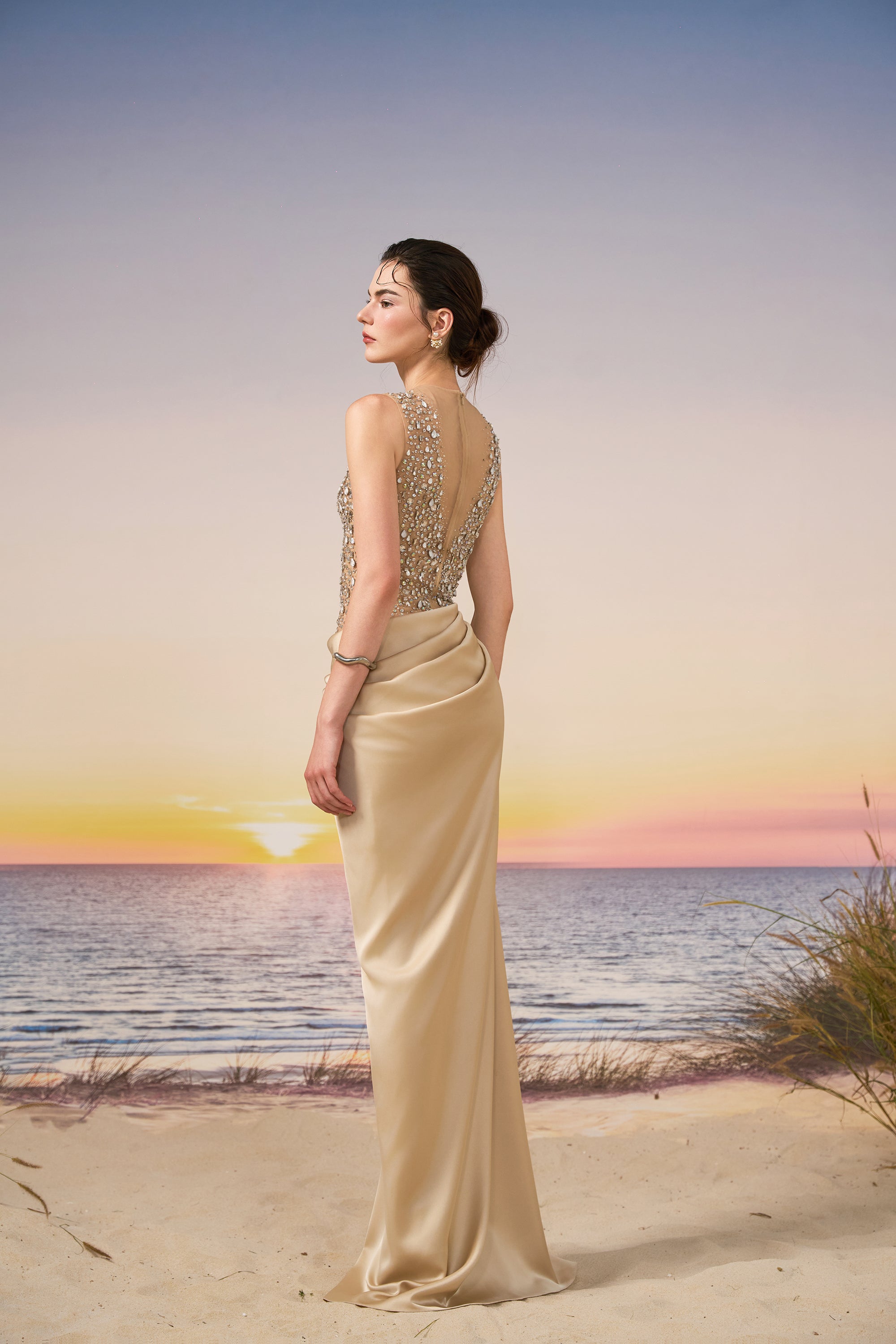 Elara Silk Satin & Tulle dress