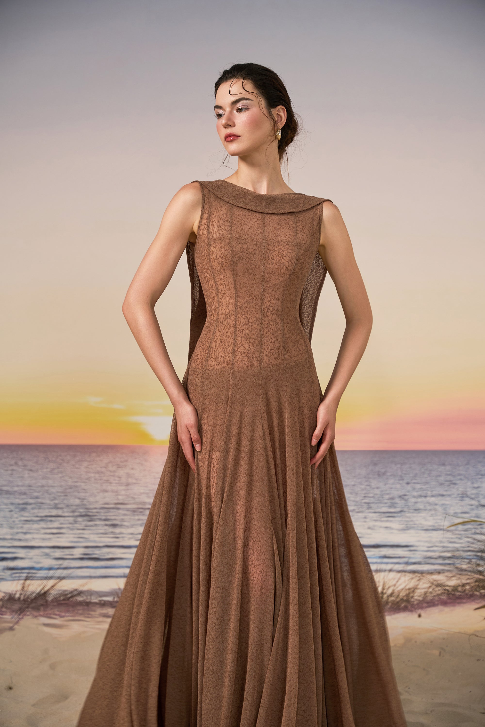 Inda tulle Jersey dress