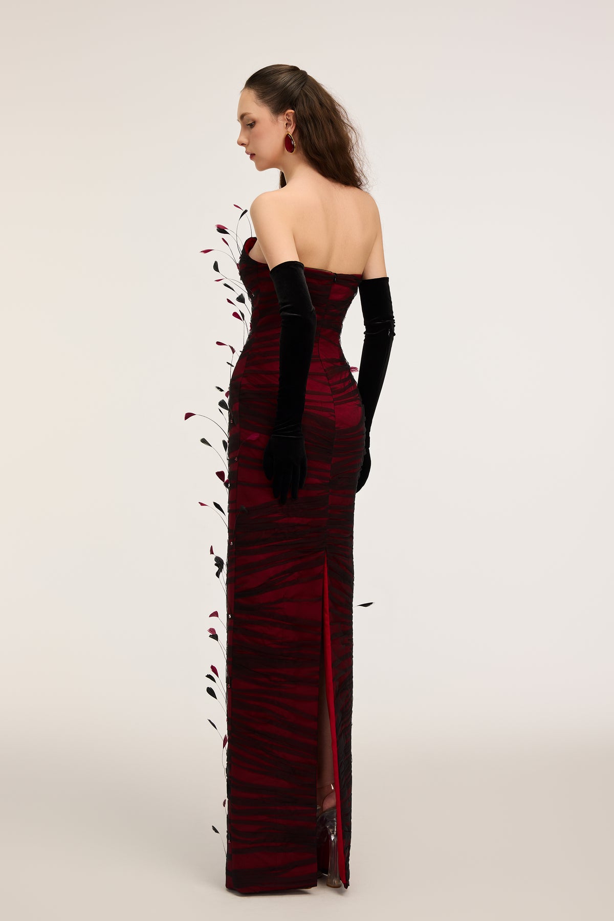 Maribel Silk & Tulle dress and Velvet Gloves