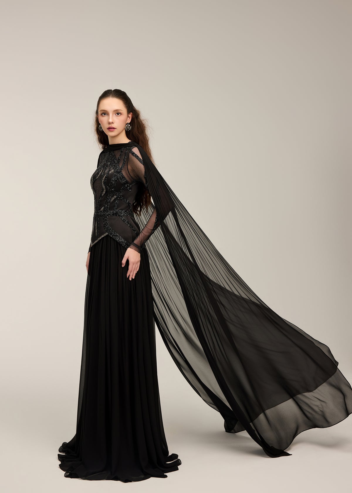 Selene Chiffon & Glitter Tulle dress