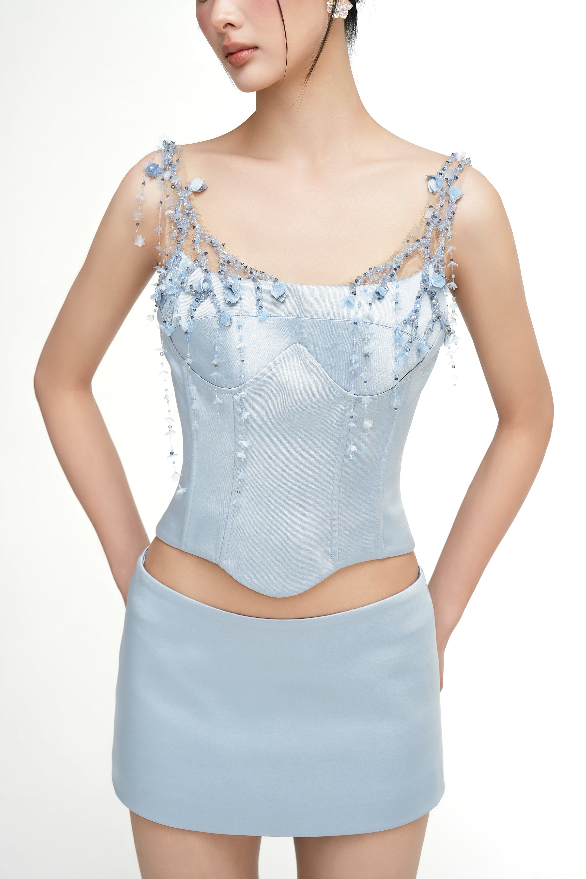 Delilah Silk Taffeta Top & Hazel Silk Taffeta skirt