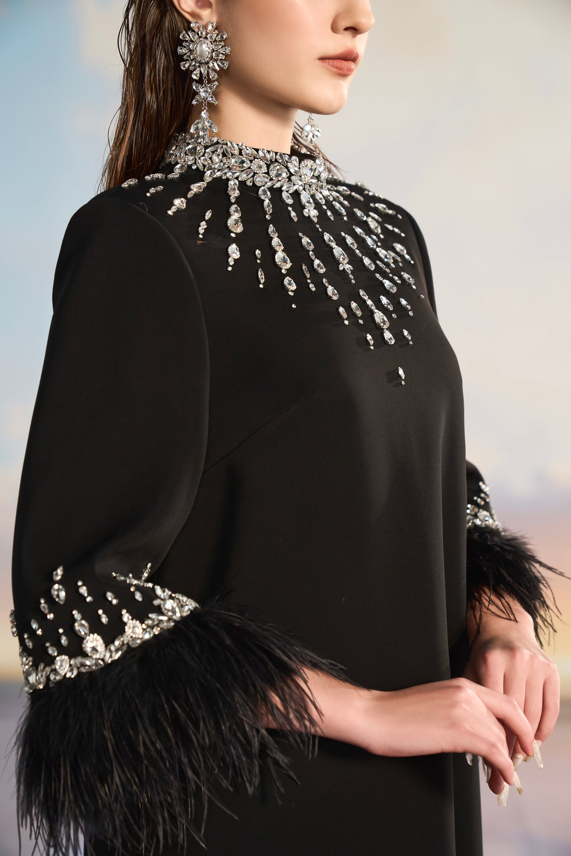 Orabelle Crepe trapeze dress