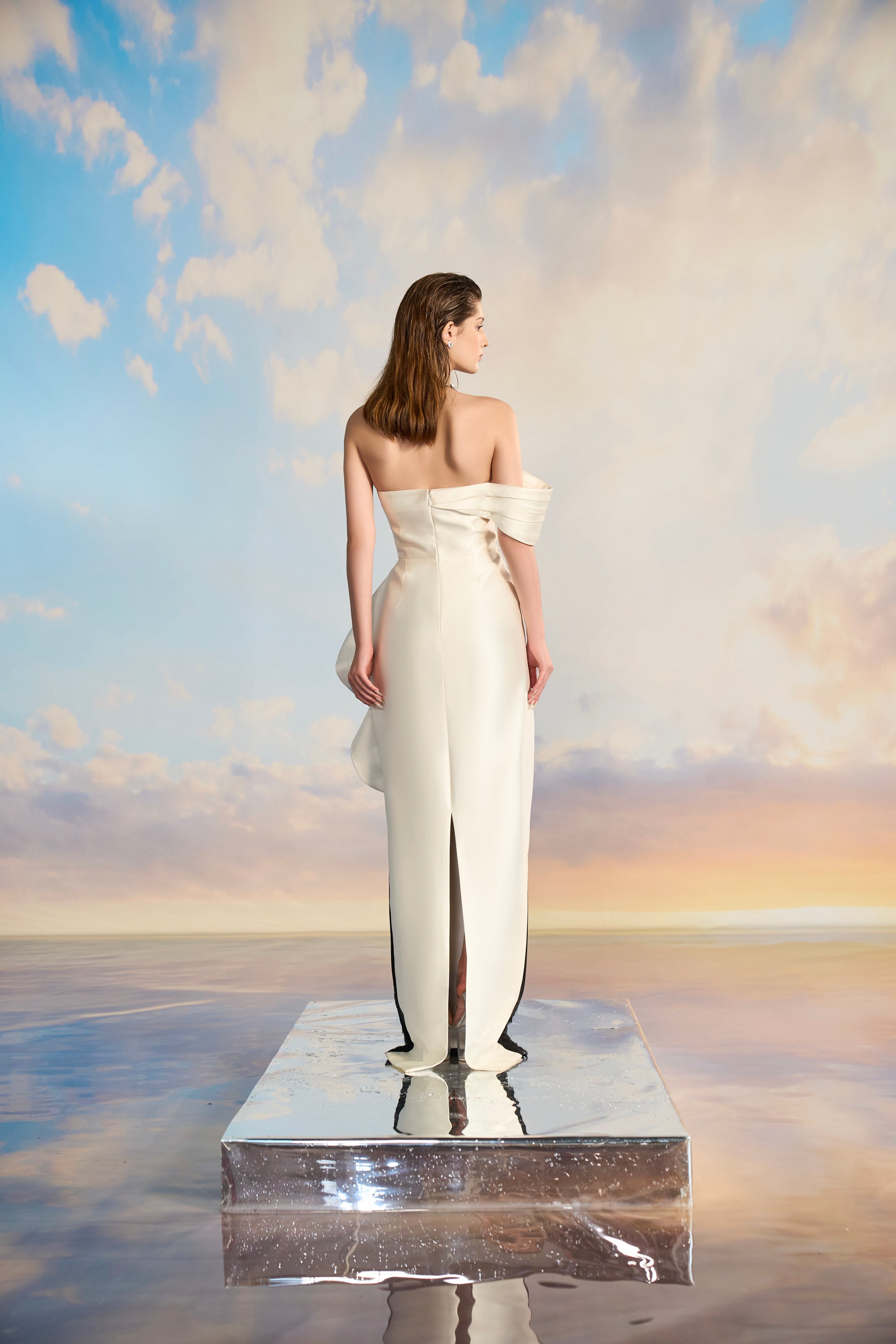 Amelinda Royal Taffeta peplum dress