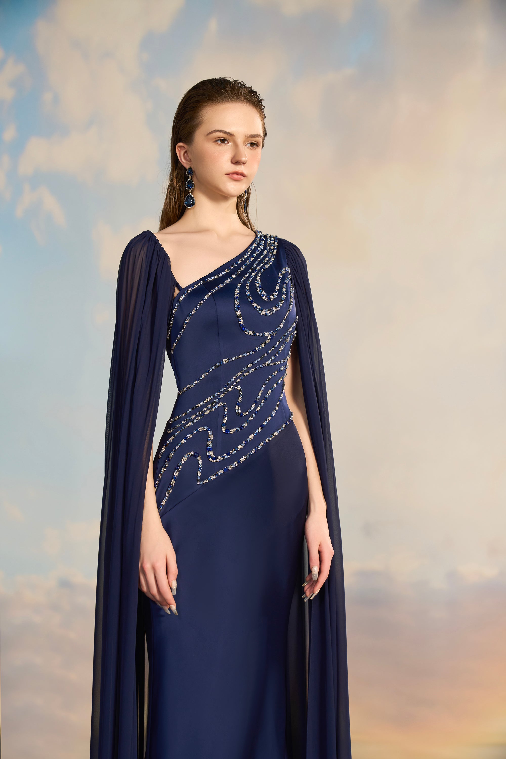 Miranda Crepe Fishtail dress