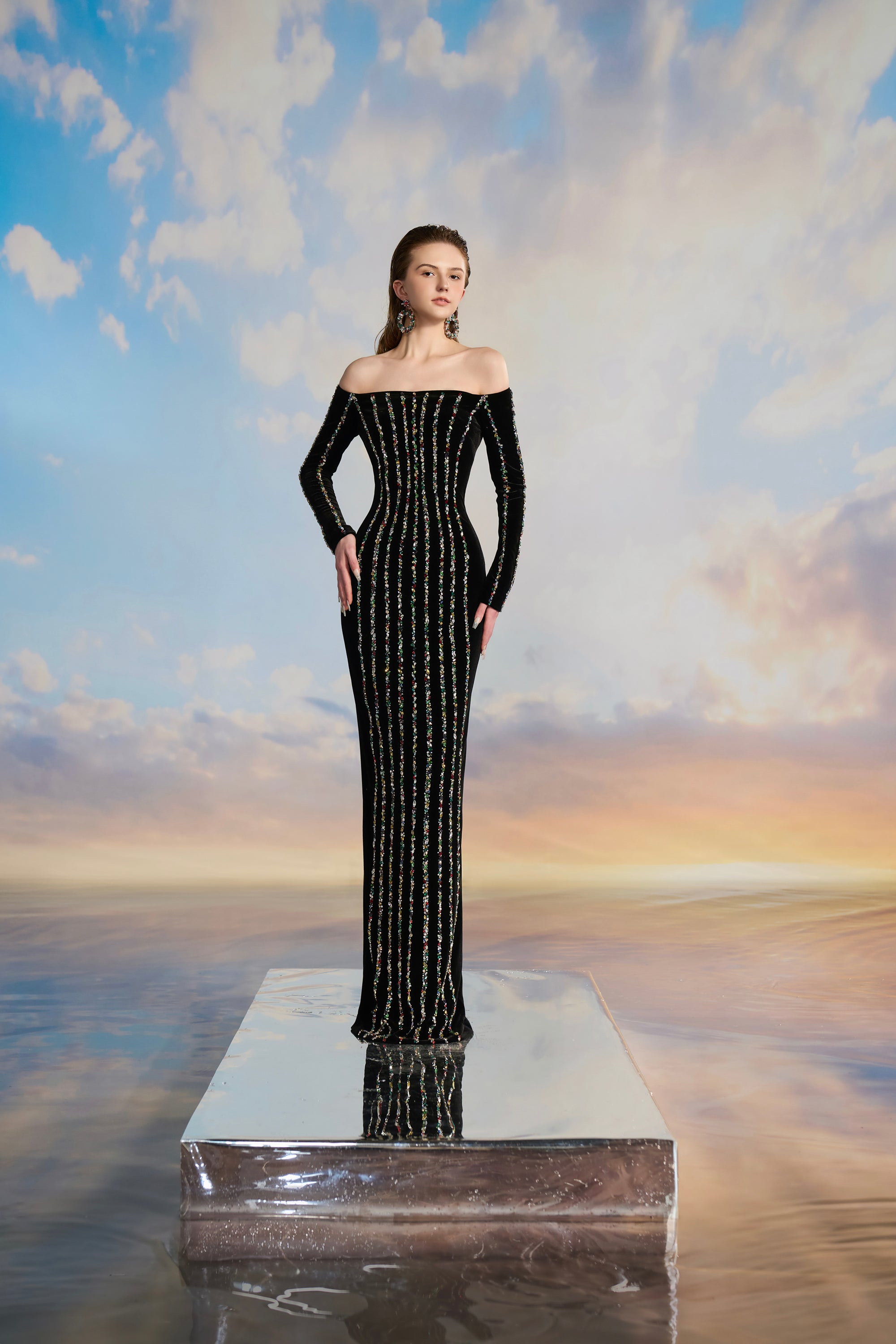 Naila Velvet bodycon dress