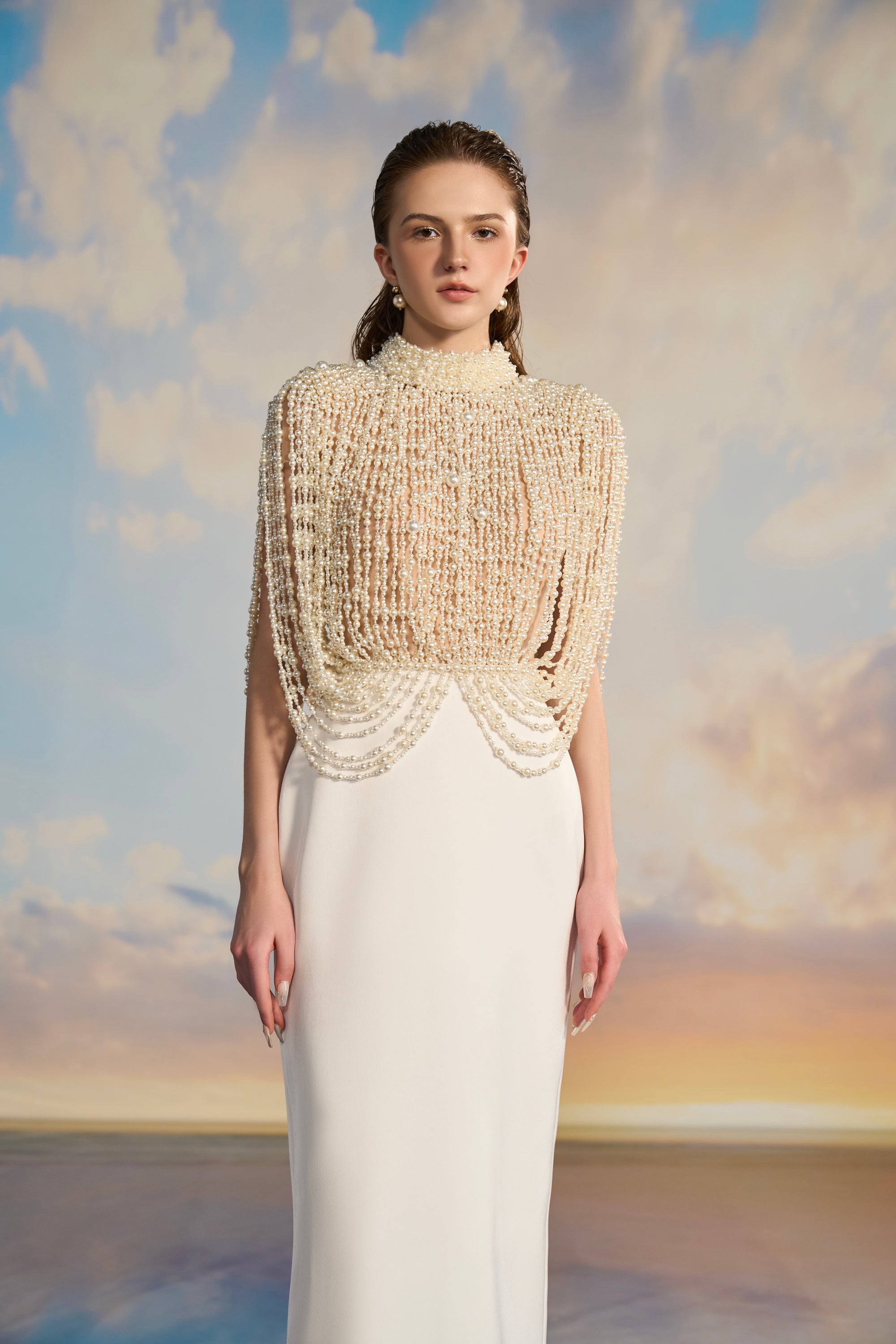 Celine Pearl mixed Luxury Taffeta dress