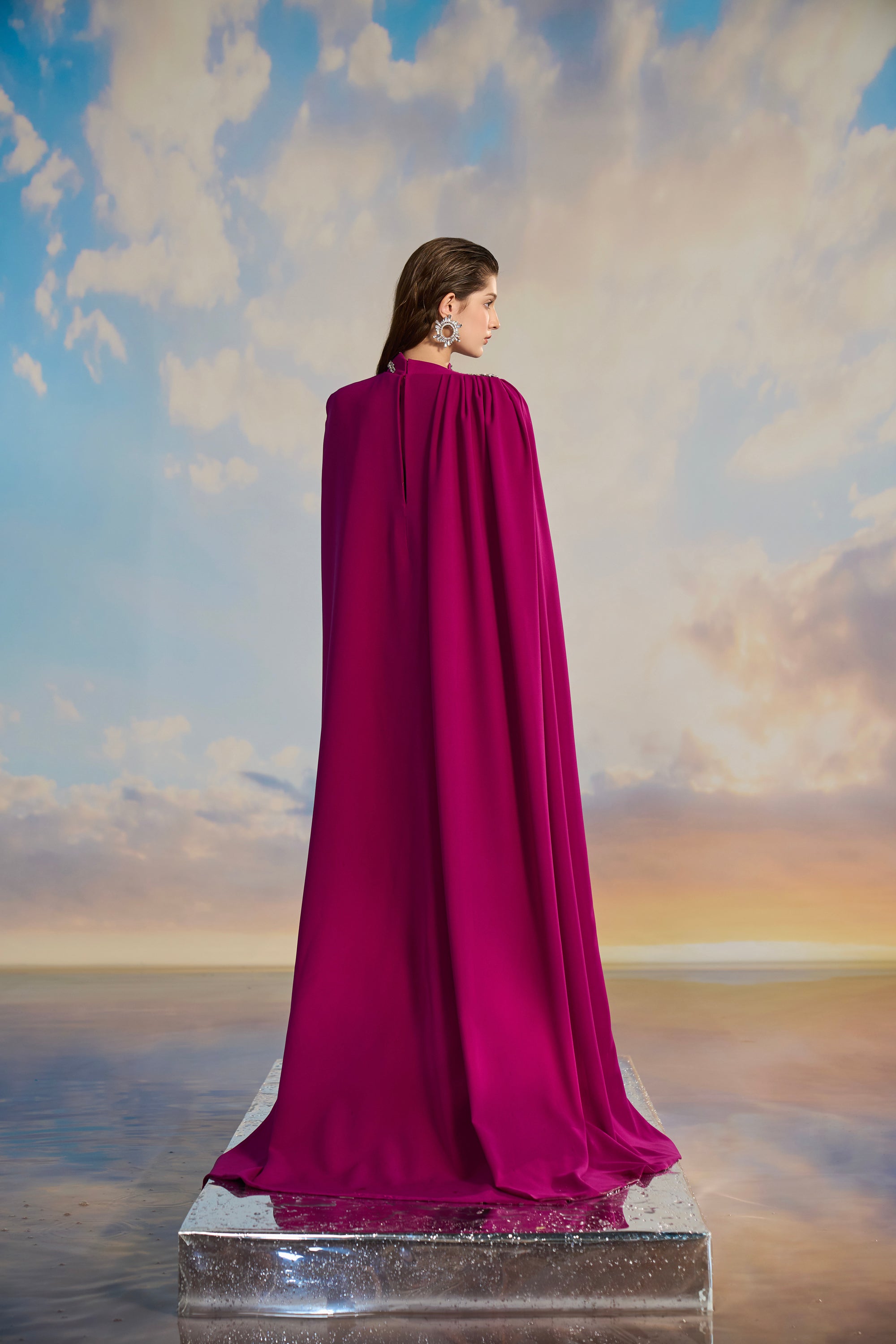 Veronica Crepe flow crystal dress