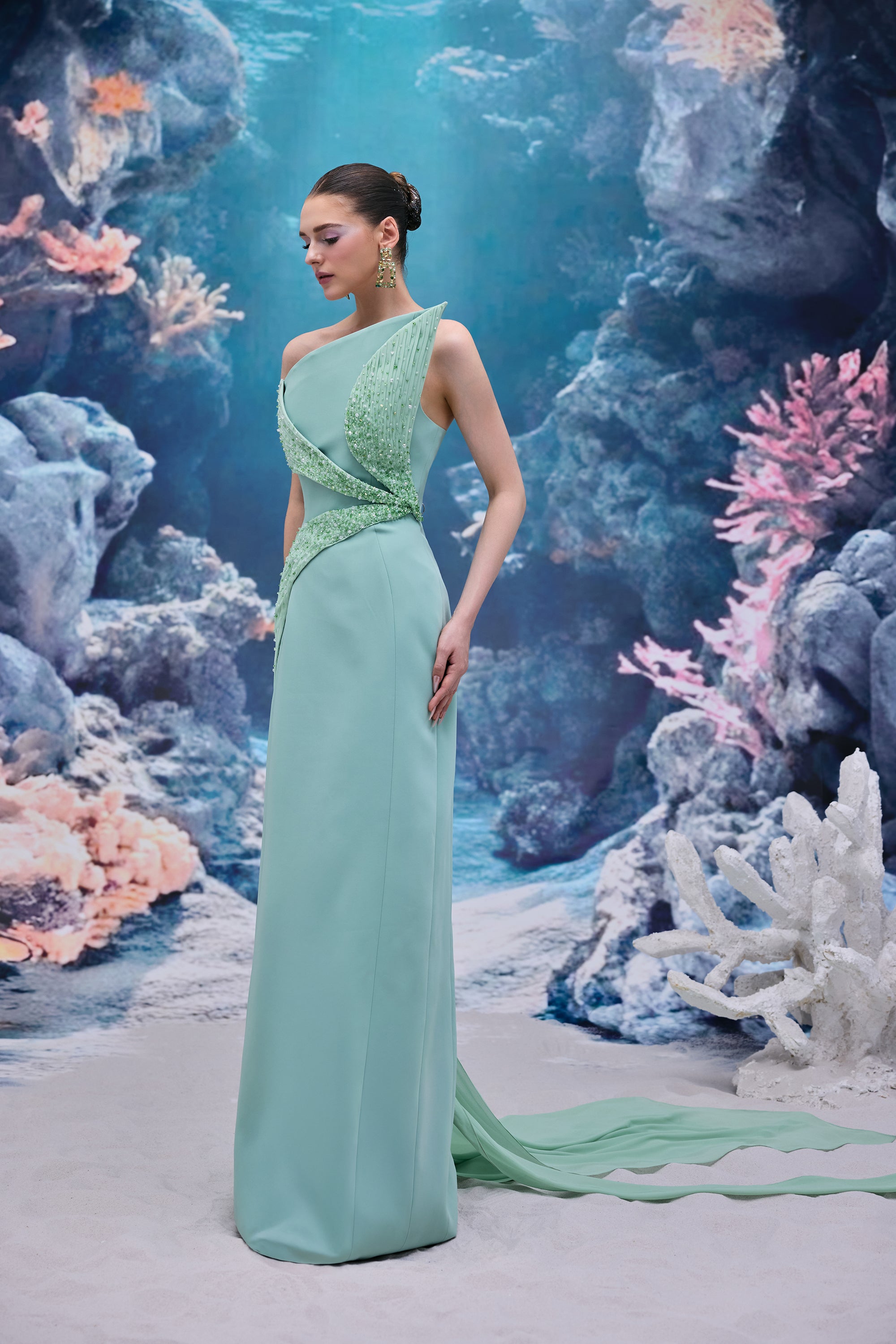 Liora Crepe & Chiffon Dress