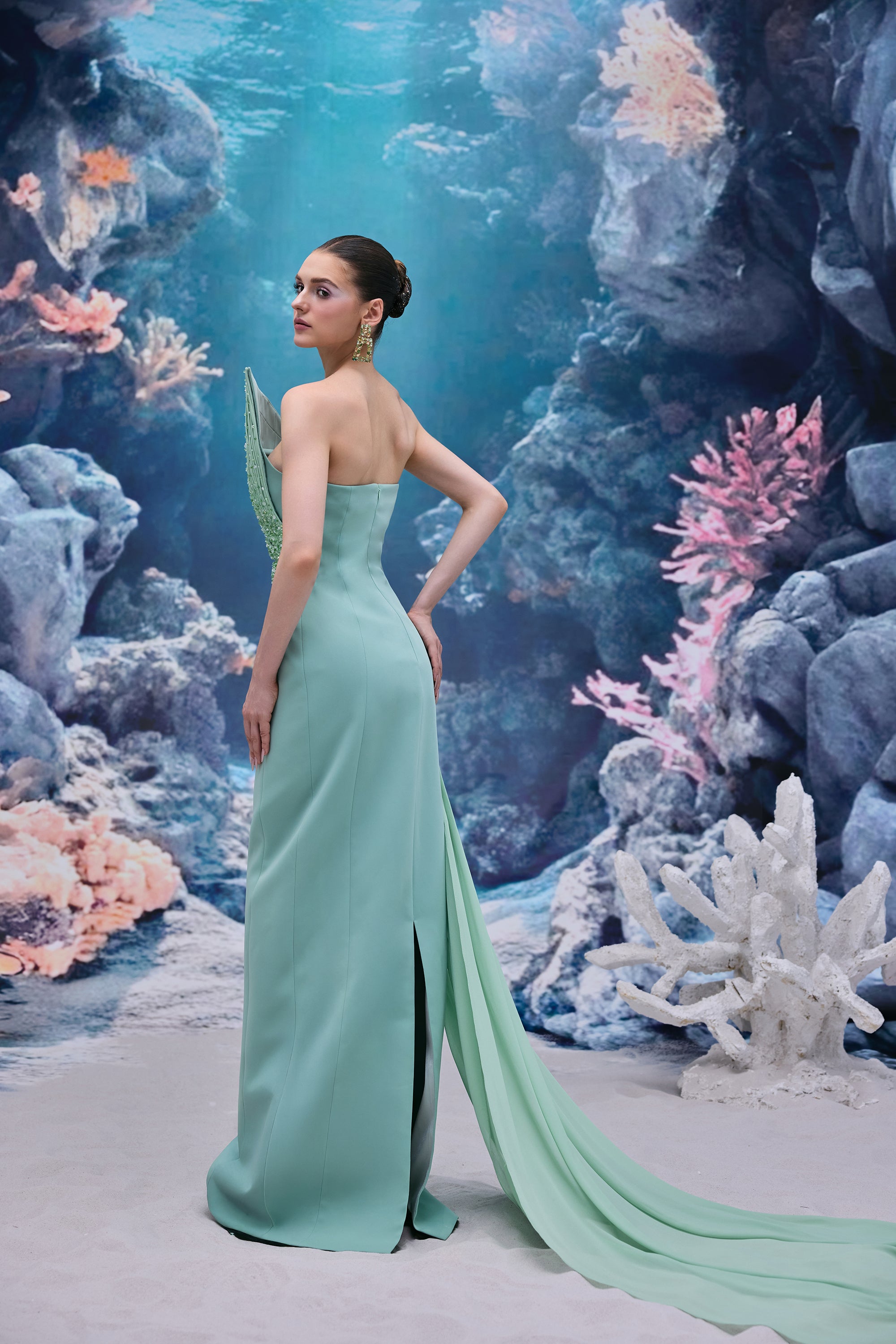 Liora Crepe & Chiffon Dress