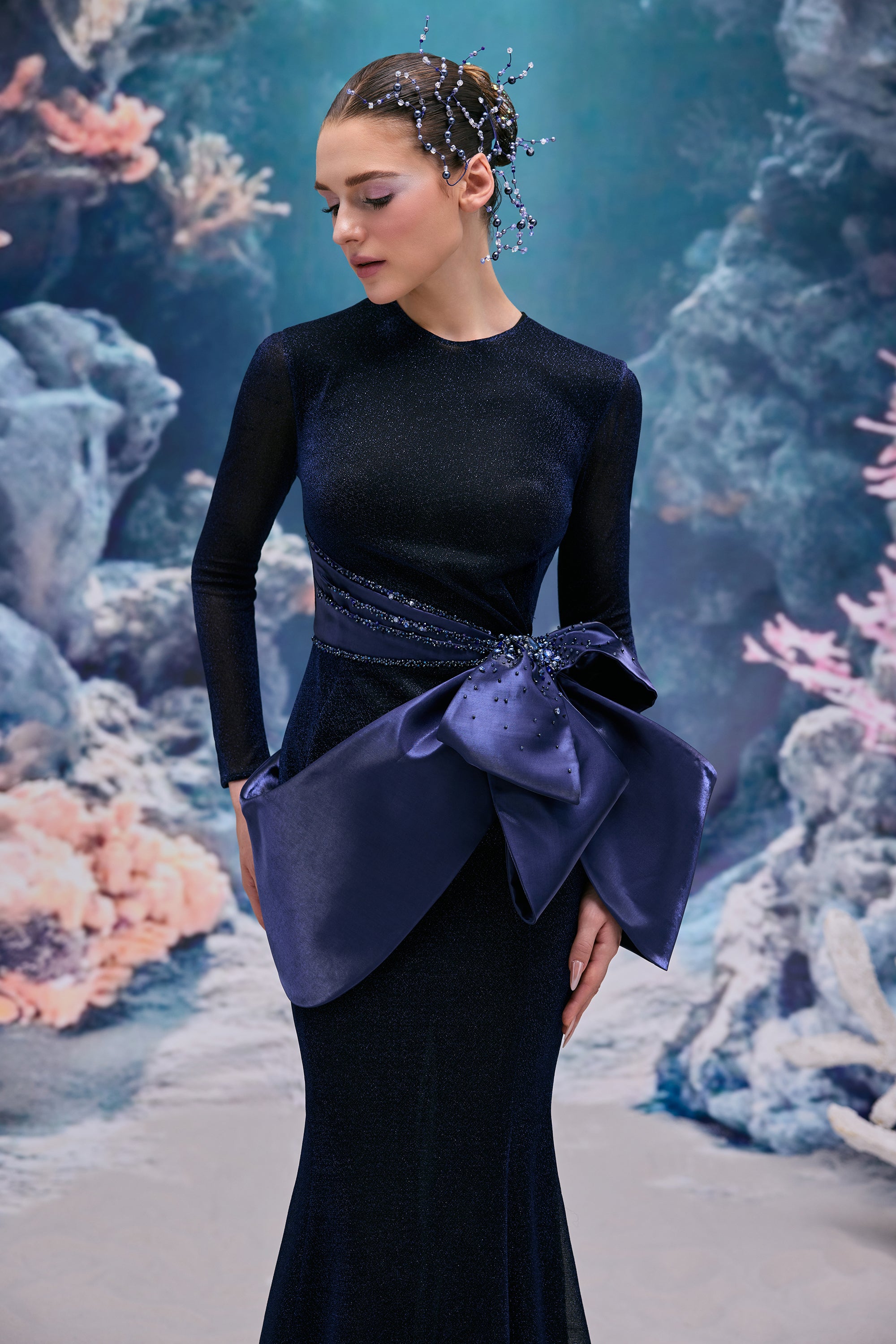 Arielle Glitter Jersey Dress