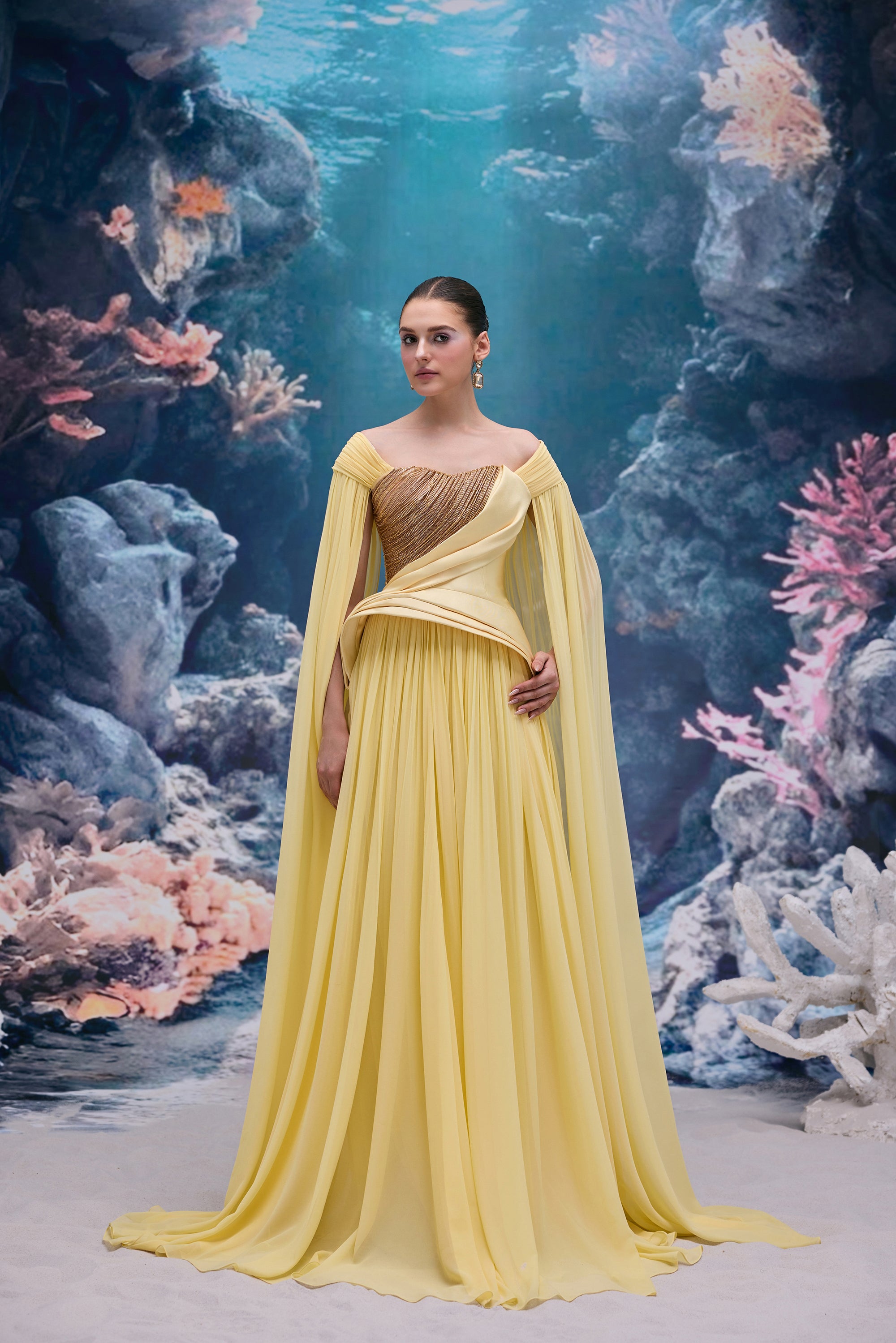 Zaria Chiffon & Royal taffeta Dress