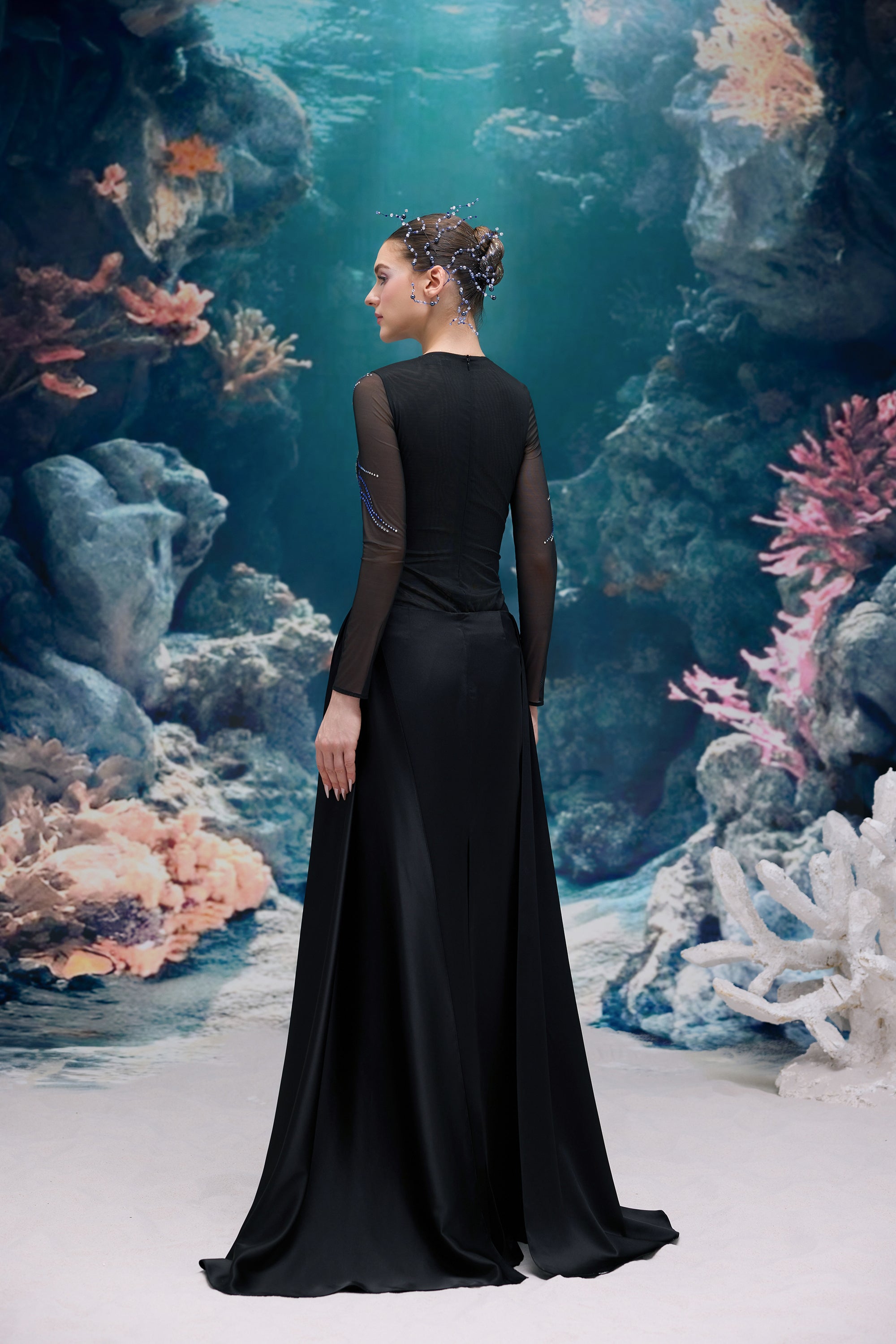 Saphira Tulle Bodysuit & Naida Silk Satin Skirt