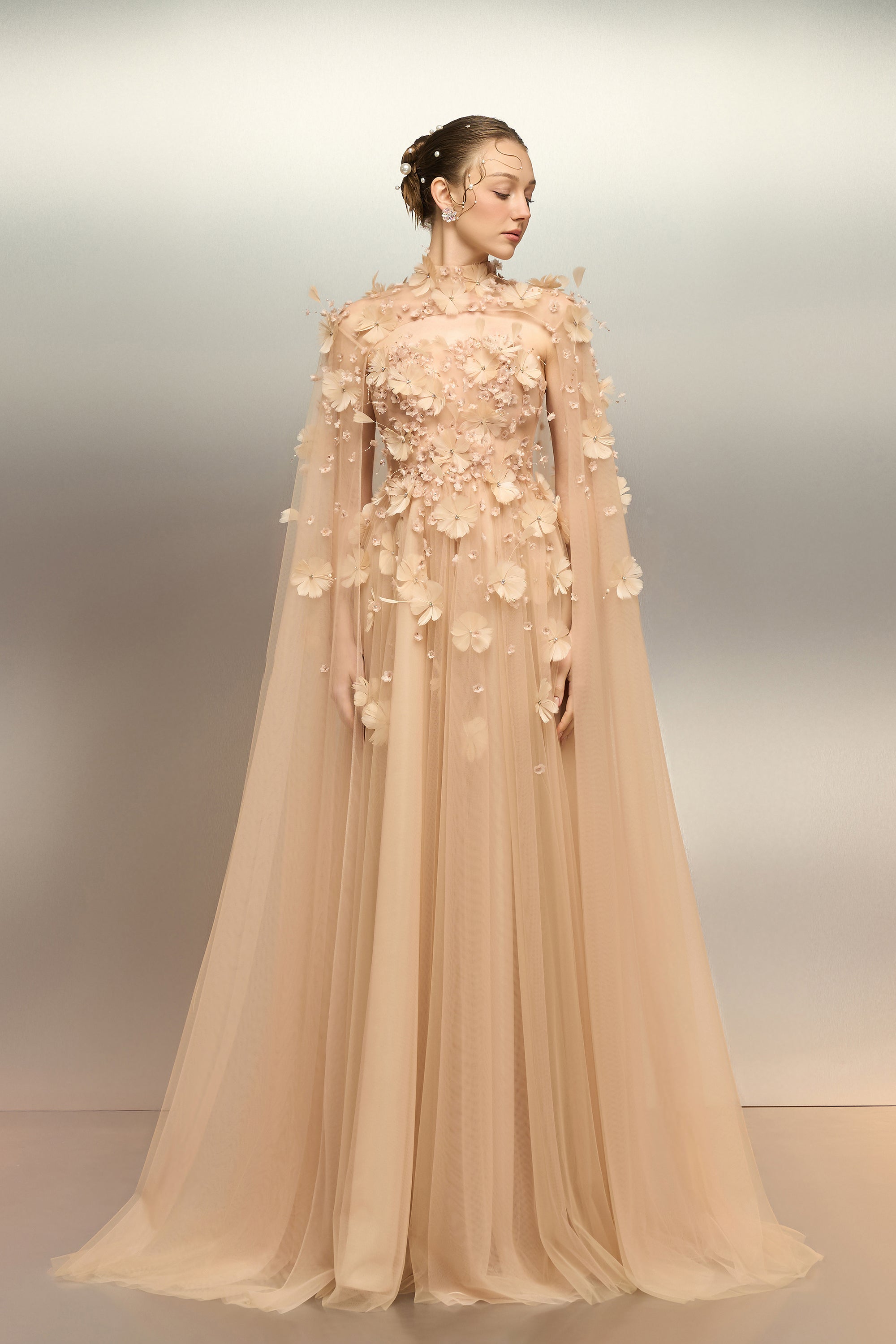 Rumram tulle flower dress & Kamilia tulle flower cape