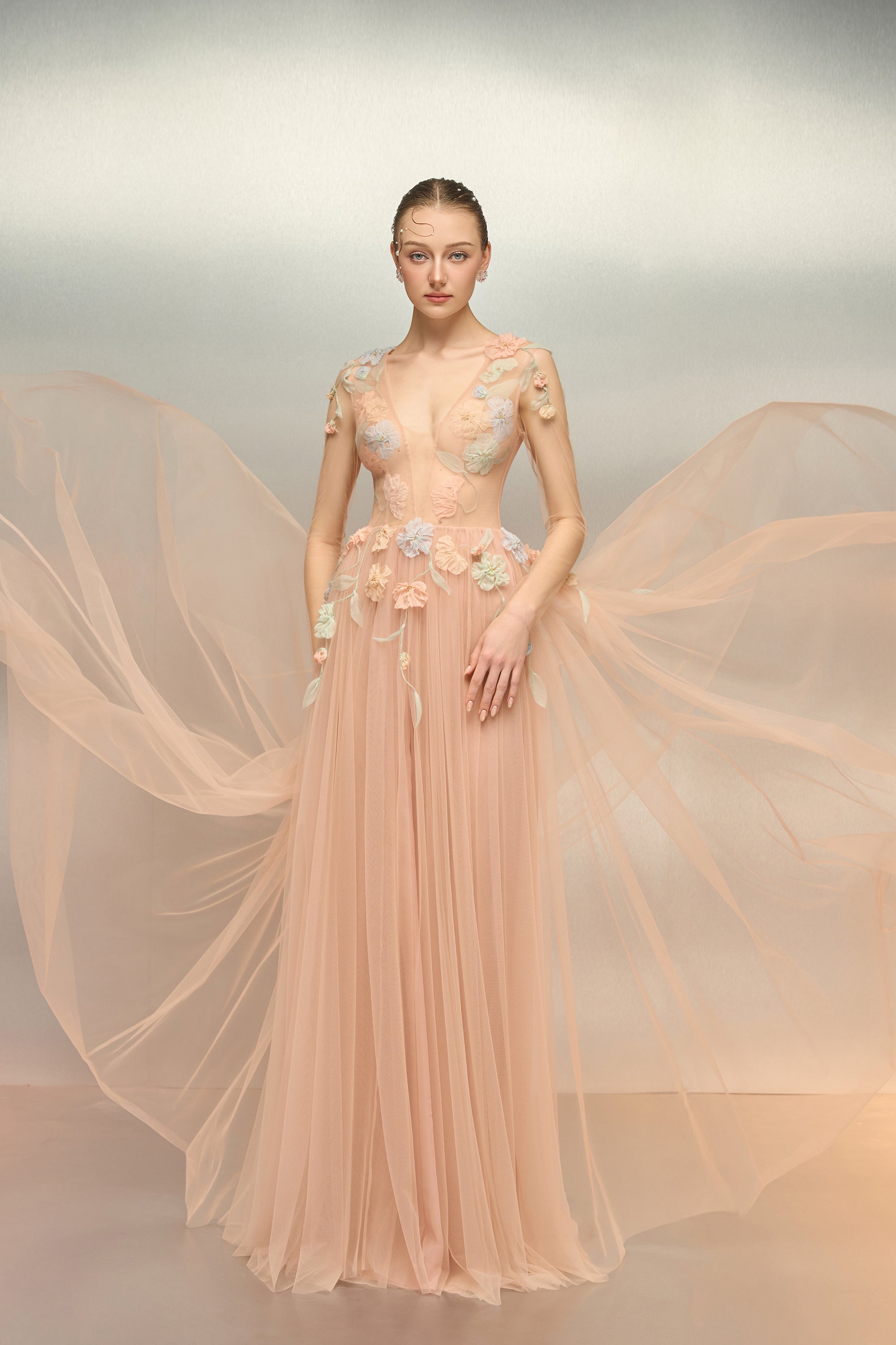 Qabar tulle flower dress