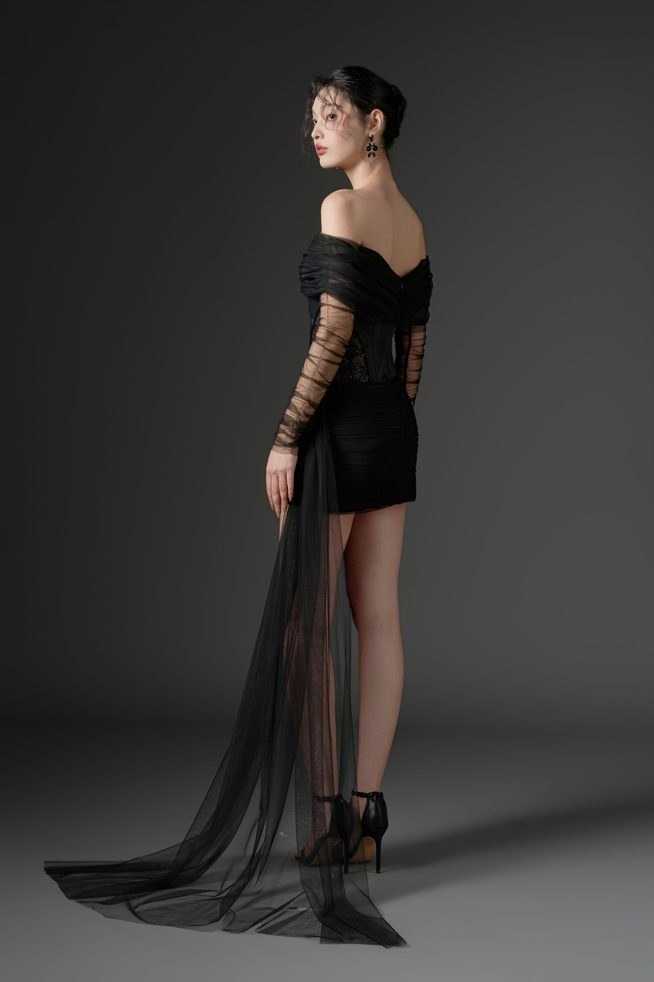 Farasha tulle and silk taffeta dress