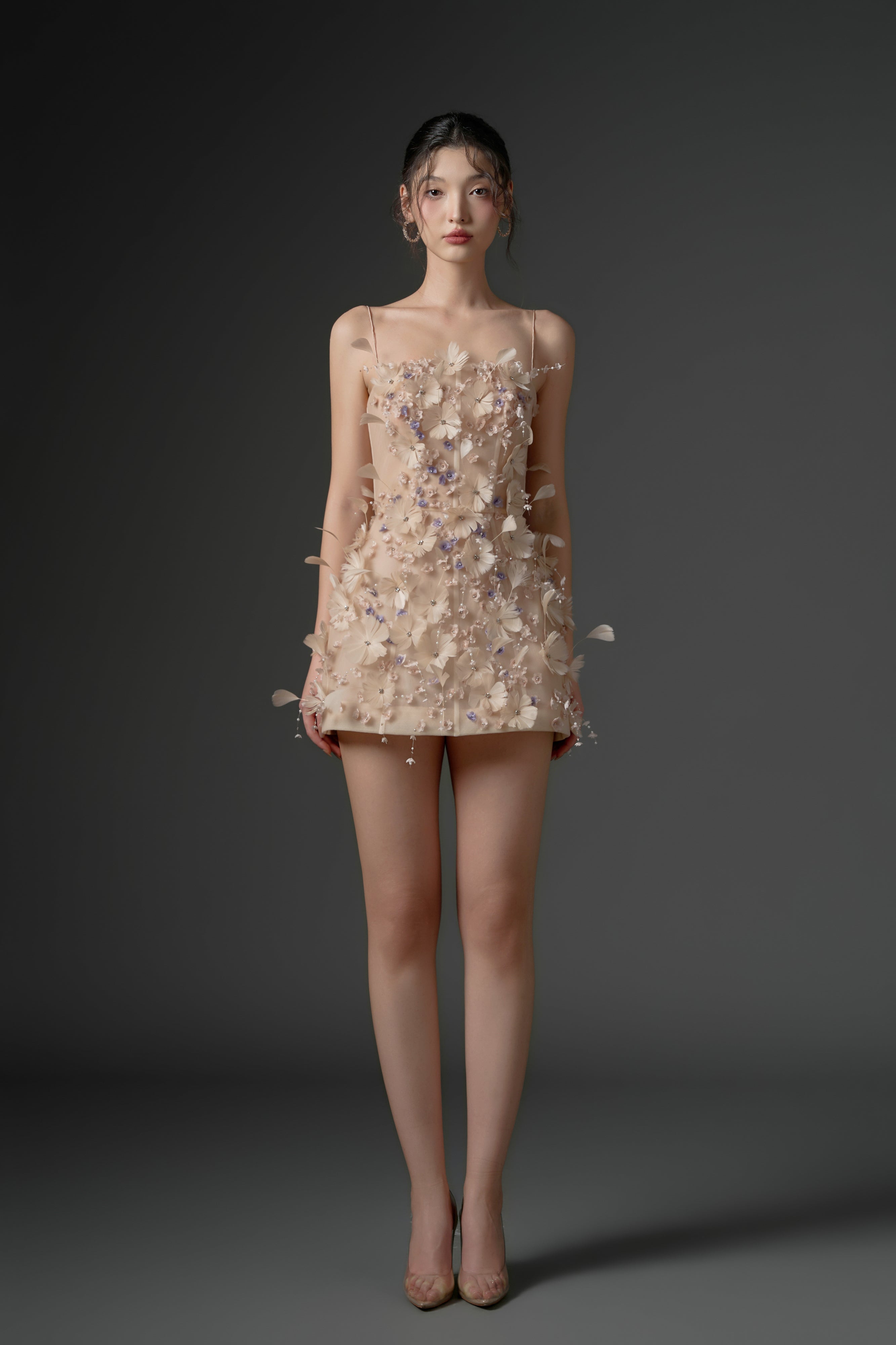 Dulfine tulle feather flower dress