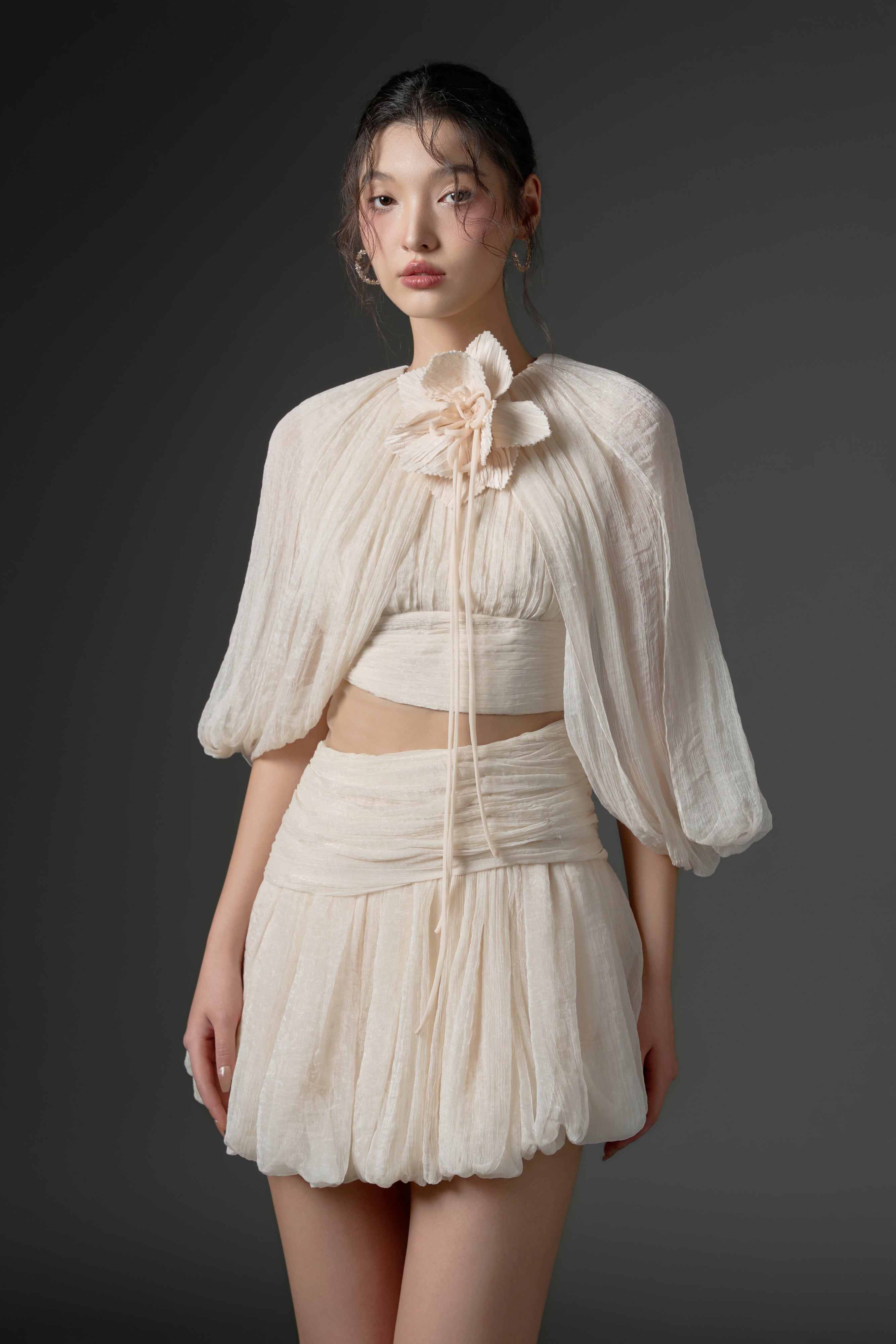 Qirsh silk cut-out dress