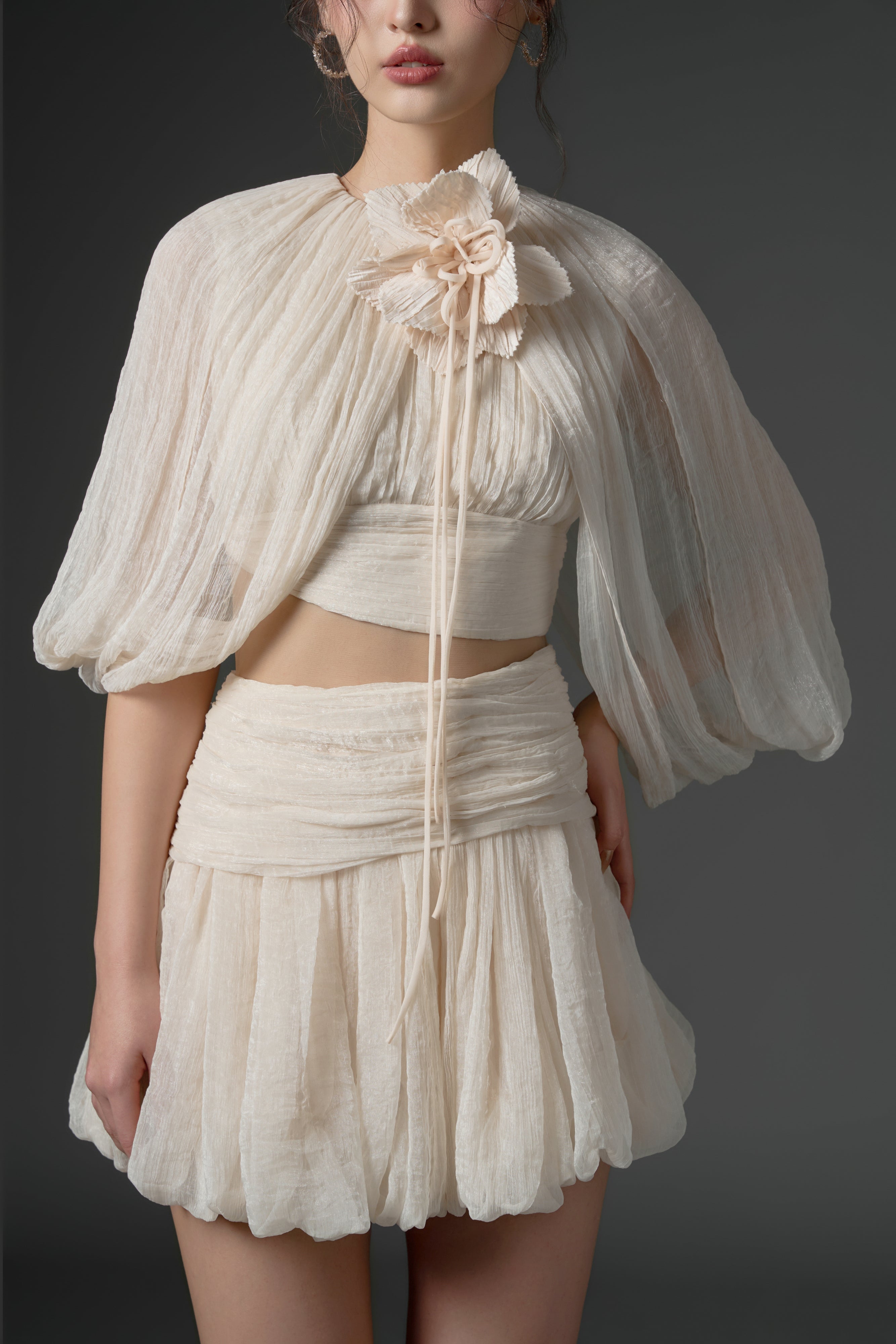 Qirsh silk cut-out dress