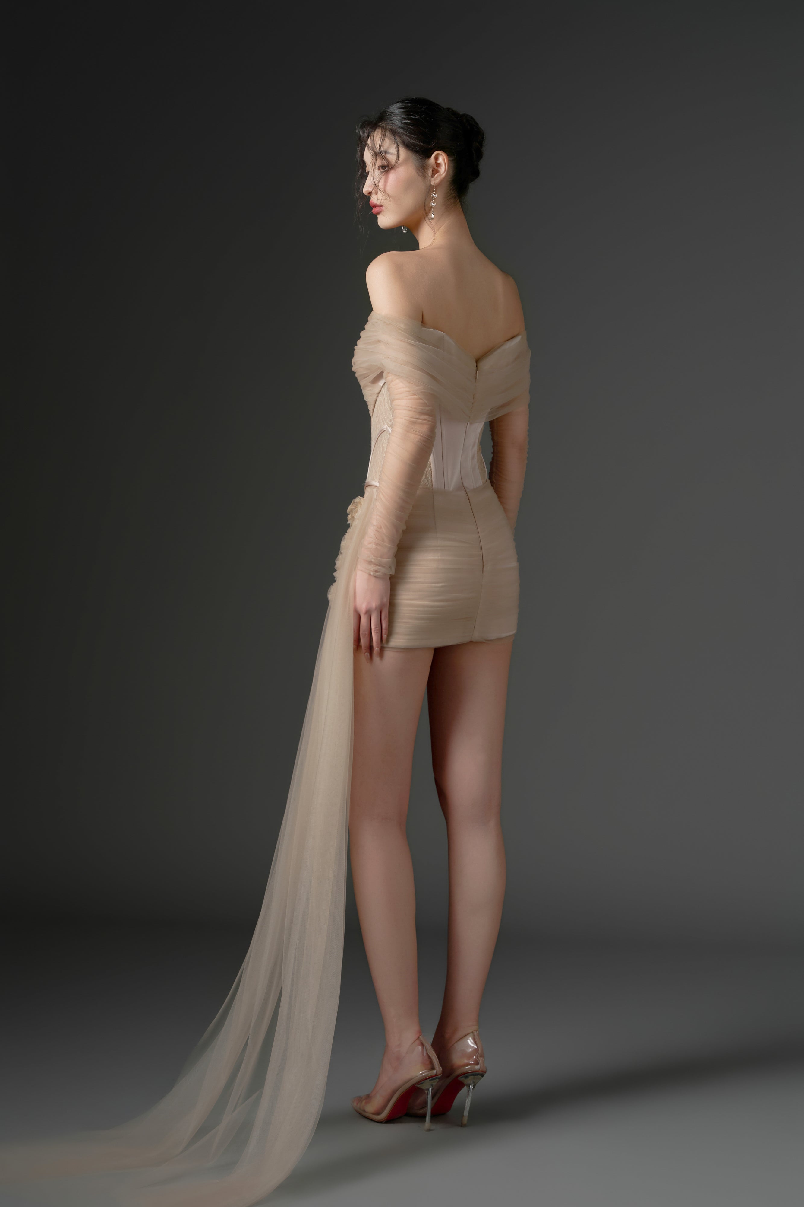 Farasha tulle and silk taffeta dress