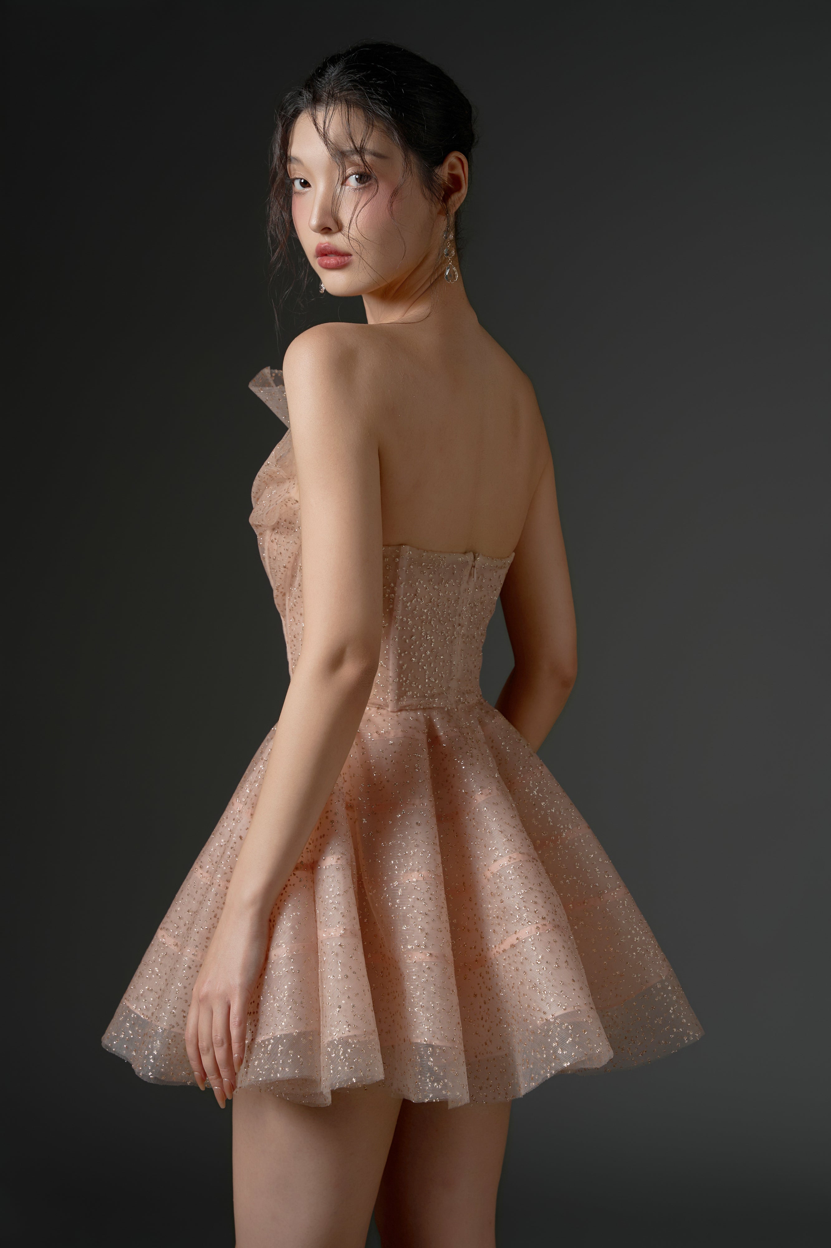 Aqrab glitter tulle dress