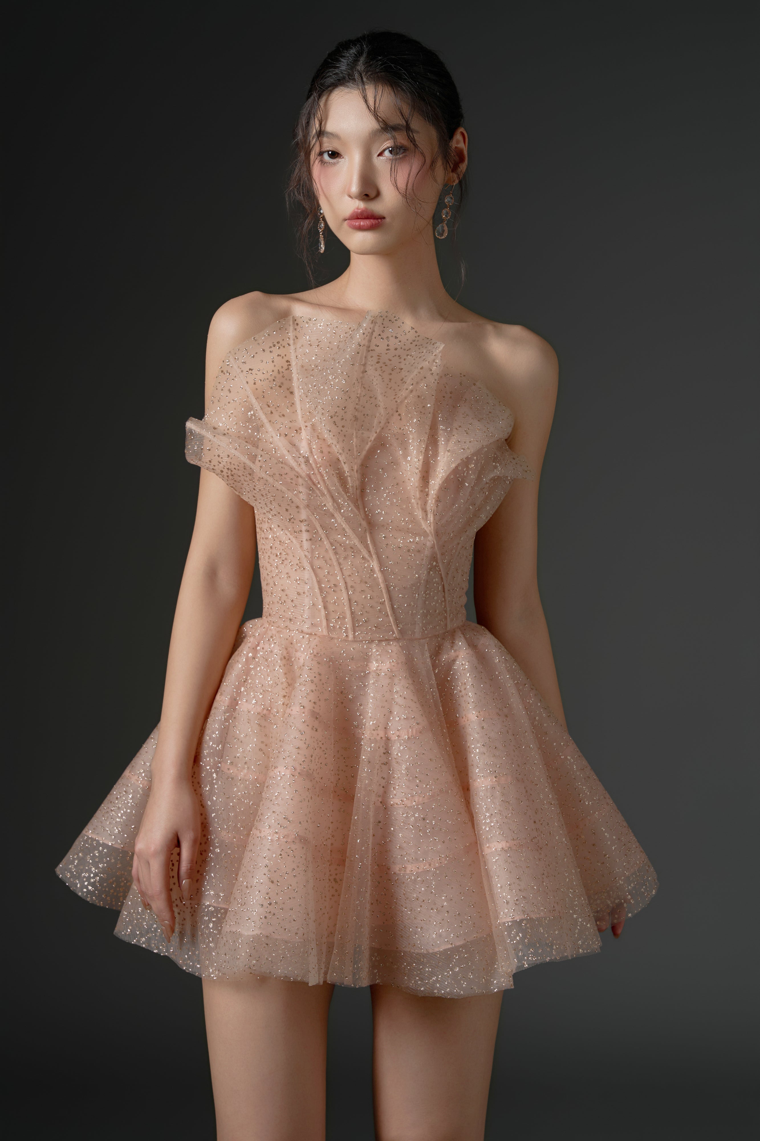 Aqrab glitter tulle dress