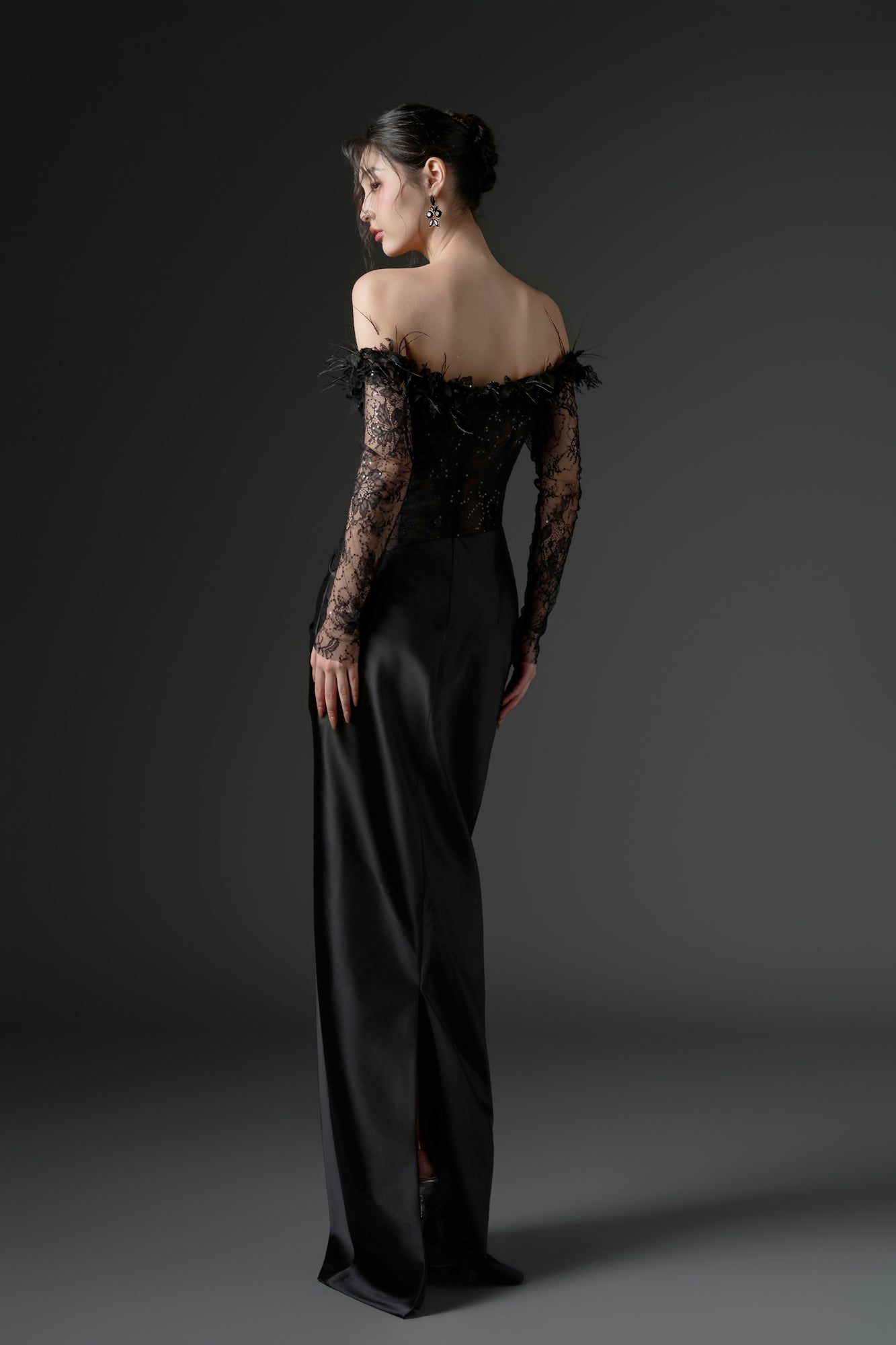 Namla lace and silk satin dress