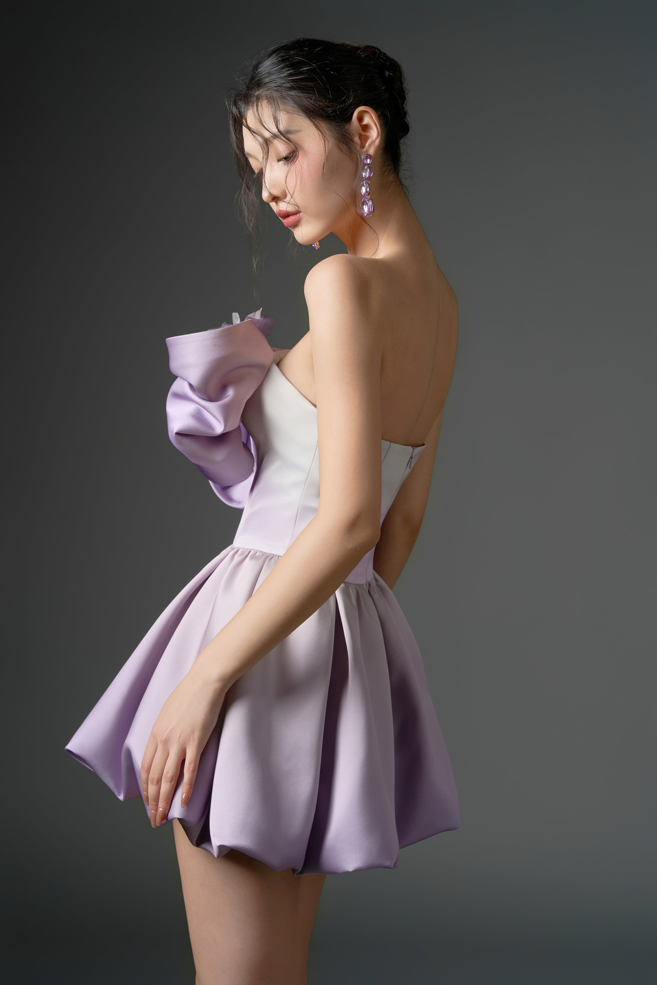 Fahd silk bow mini dress