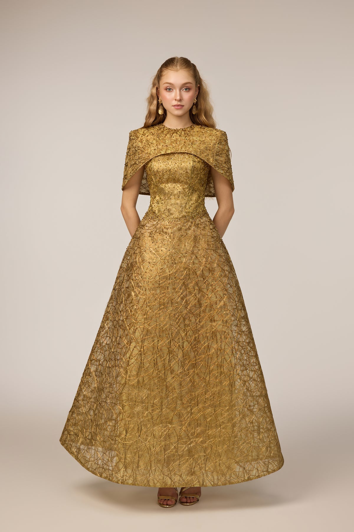 Farah Metallic Fiber Tulle dress