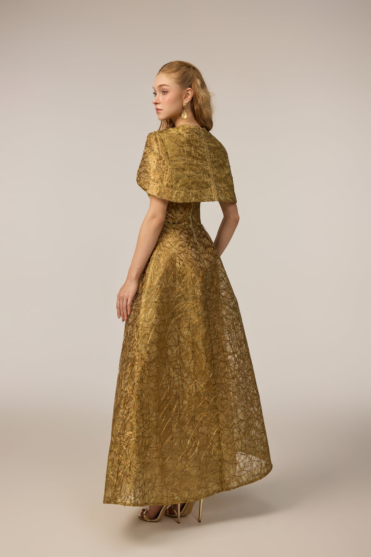 Farah Metallic Fiber Tulle dress