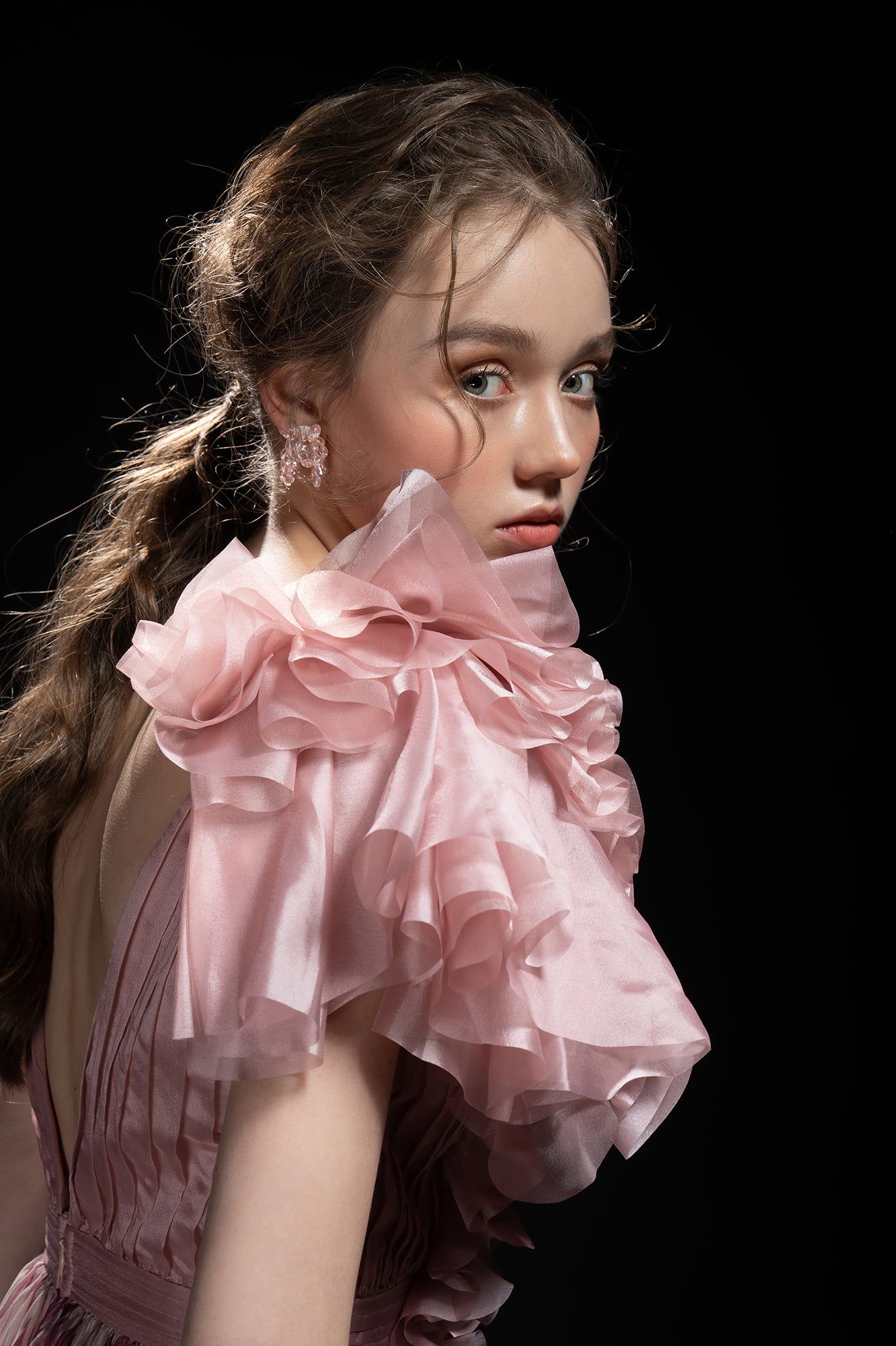 Tricia Shiny Silk wave dress