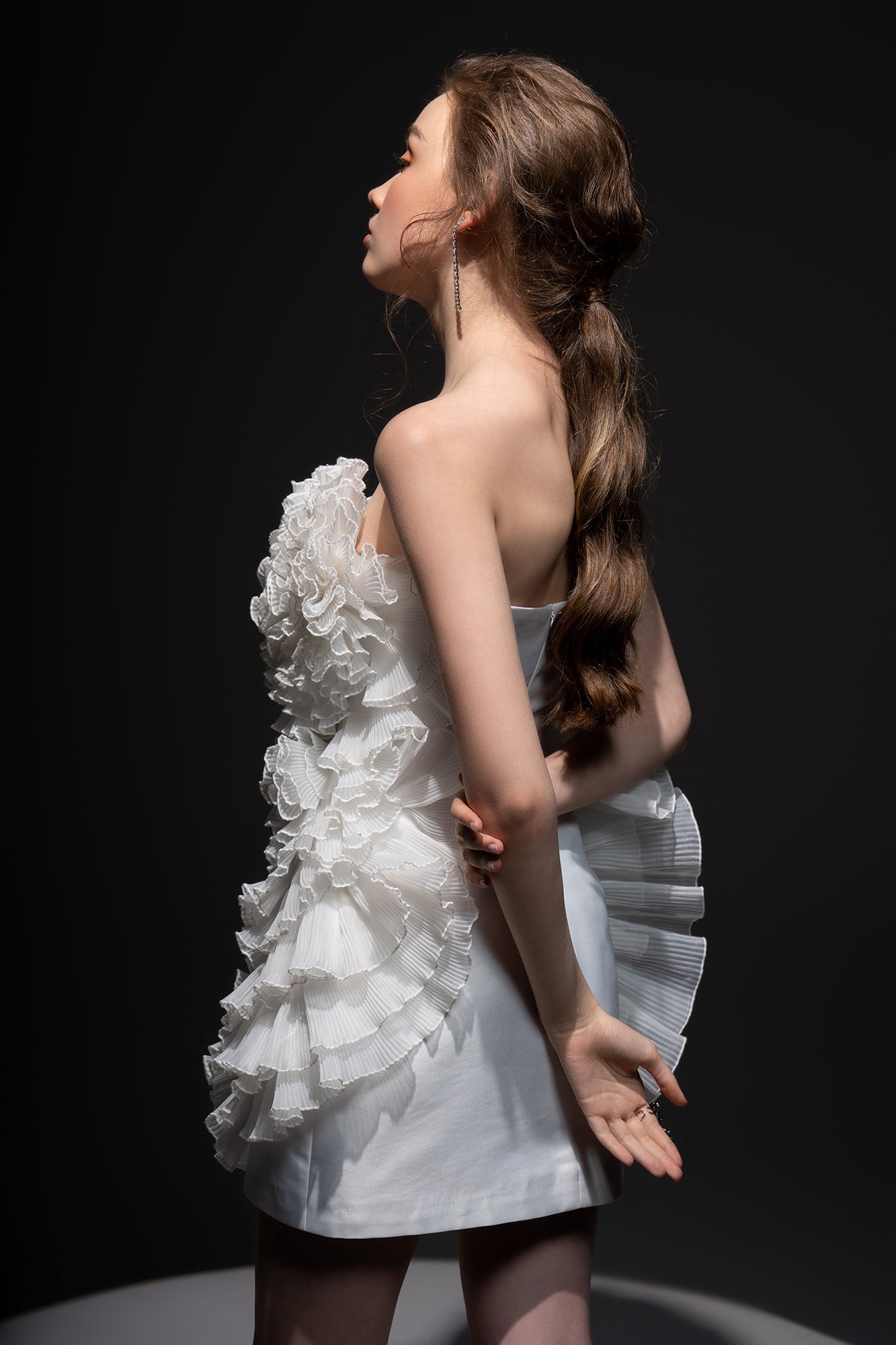 Elena taffeta Ruffle dress