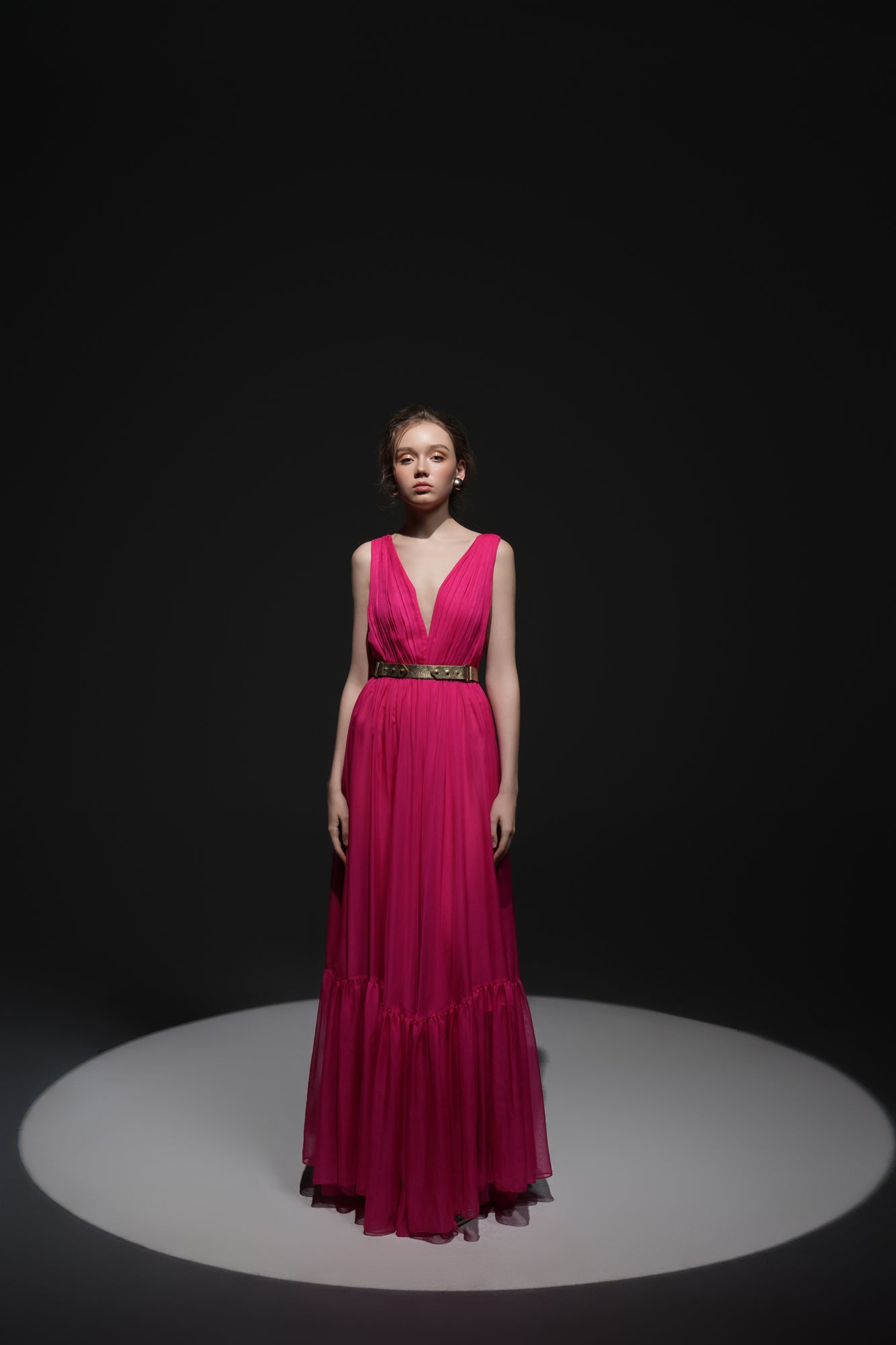 Daniel Silk V neckline dress