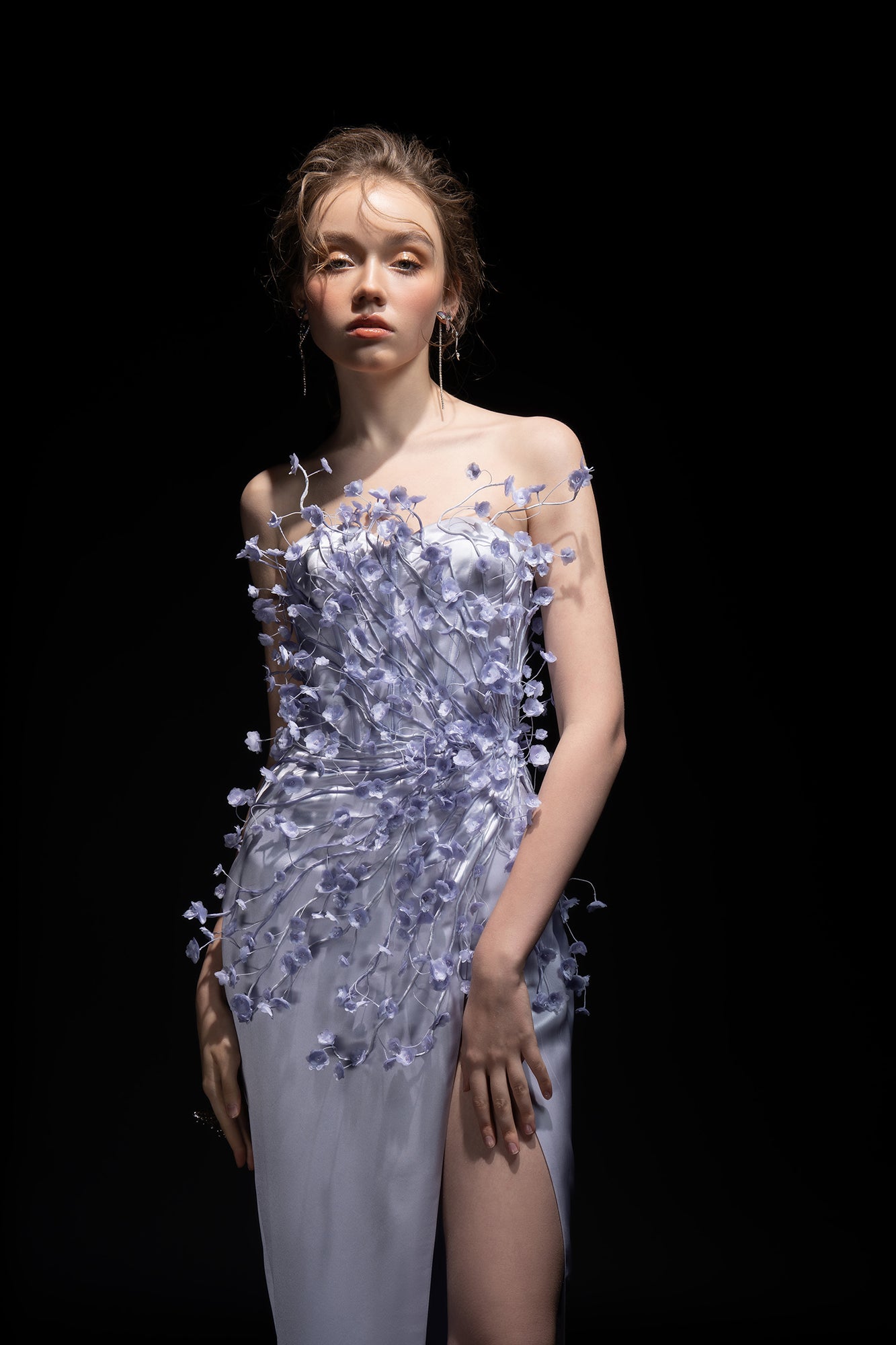 Connie Silk satin flowers dress