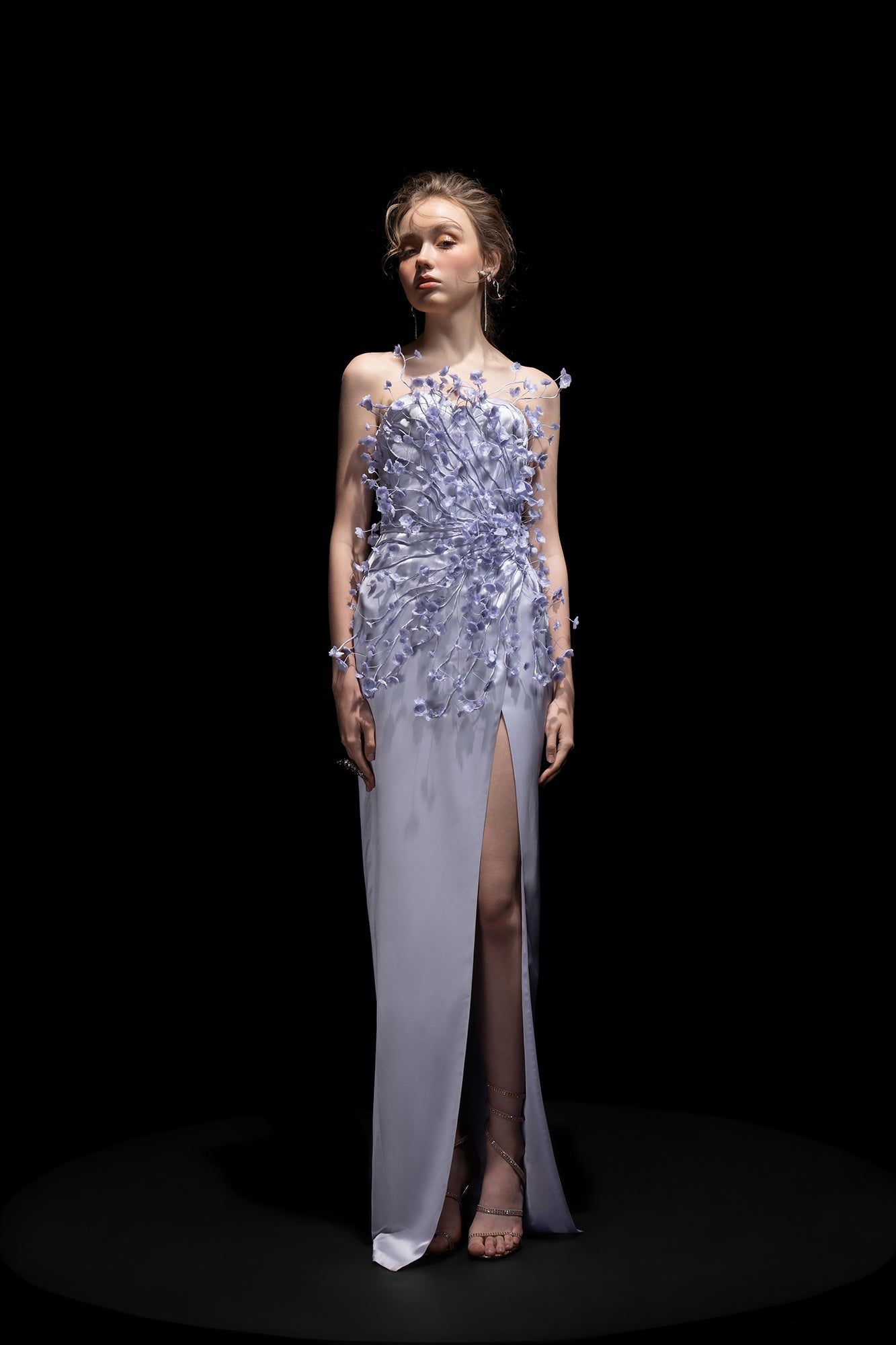 Connie Silk satin flowers dress