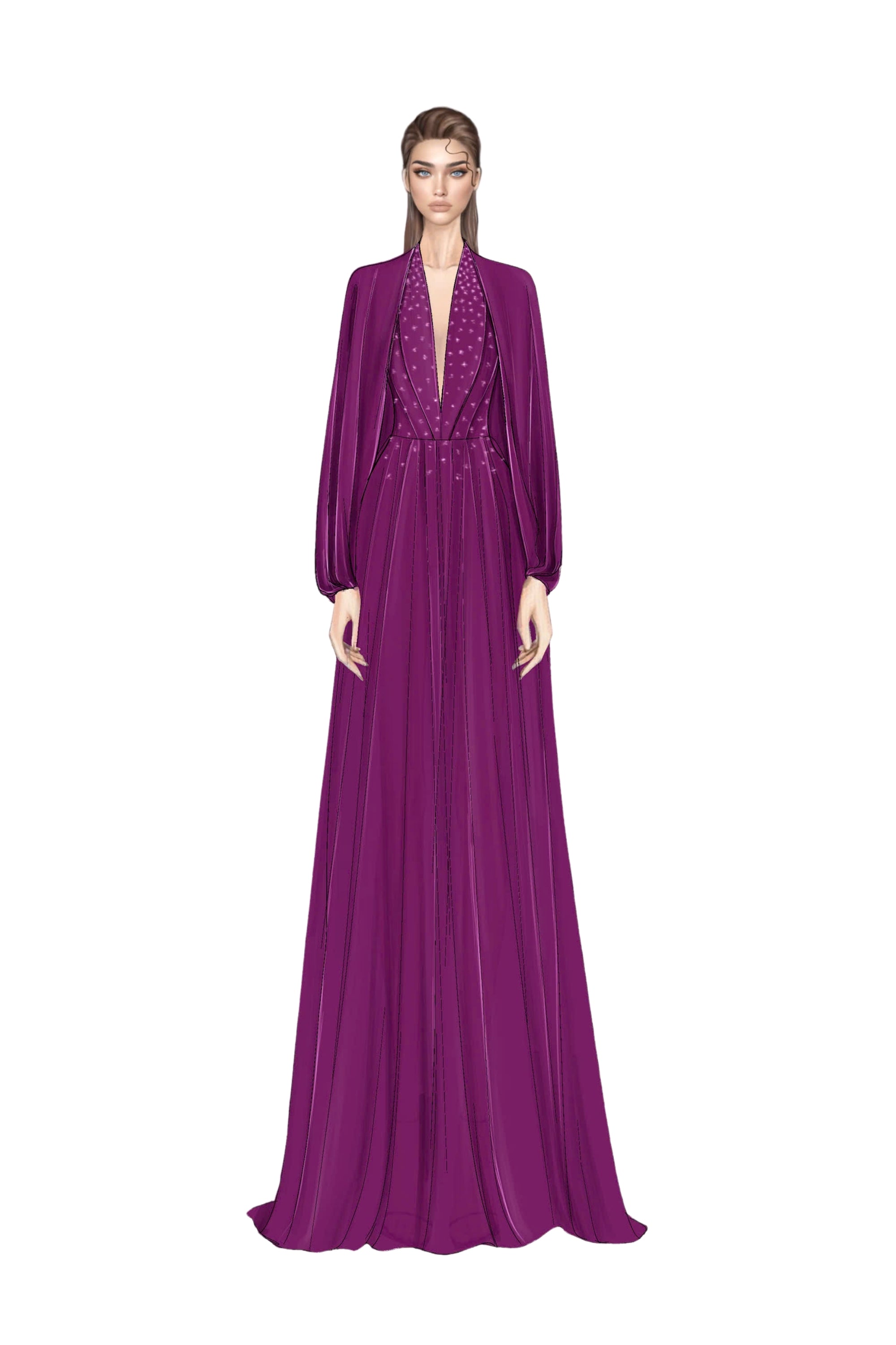 Viola silk satin dress