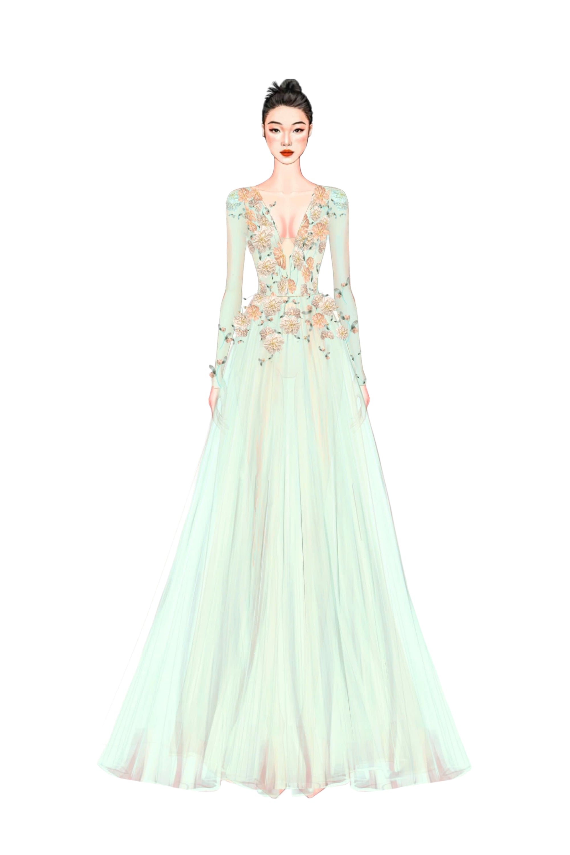 Qabar tulle flower dress