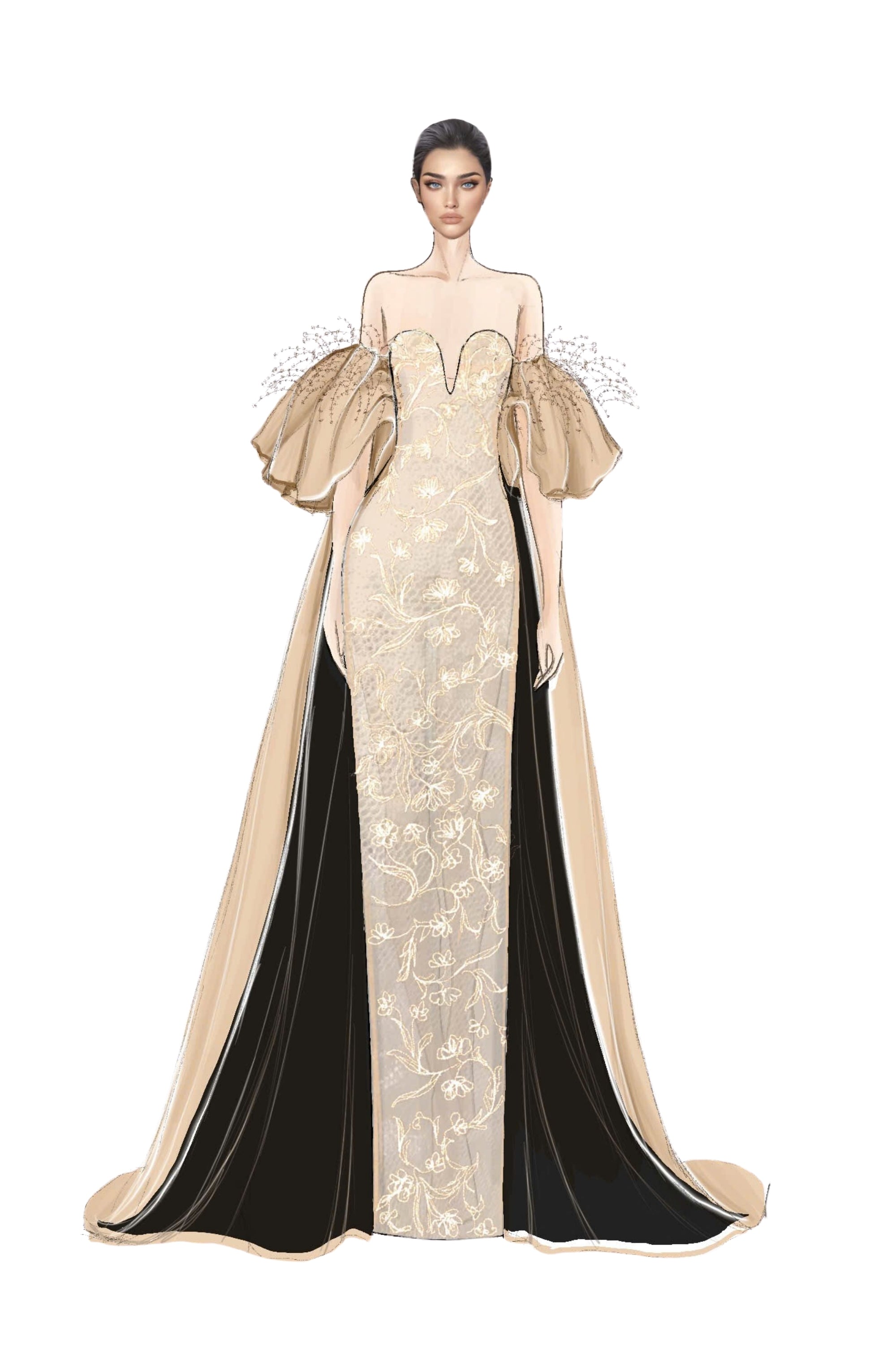 Amani royal taffeta cape