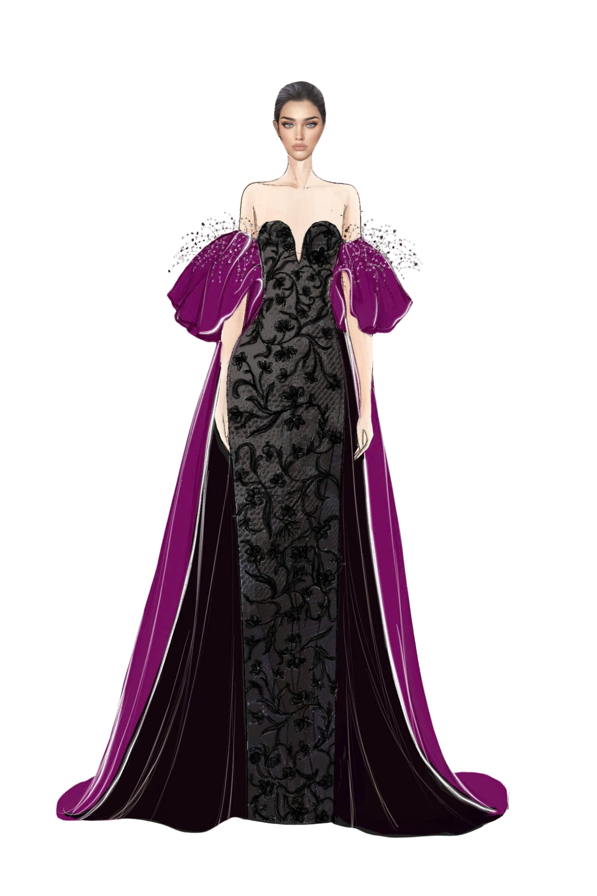 Amani royal taffeta cape