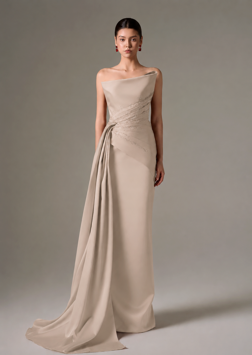 Parisa silk taffeta strapless bodycon dress