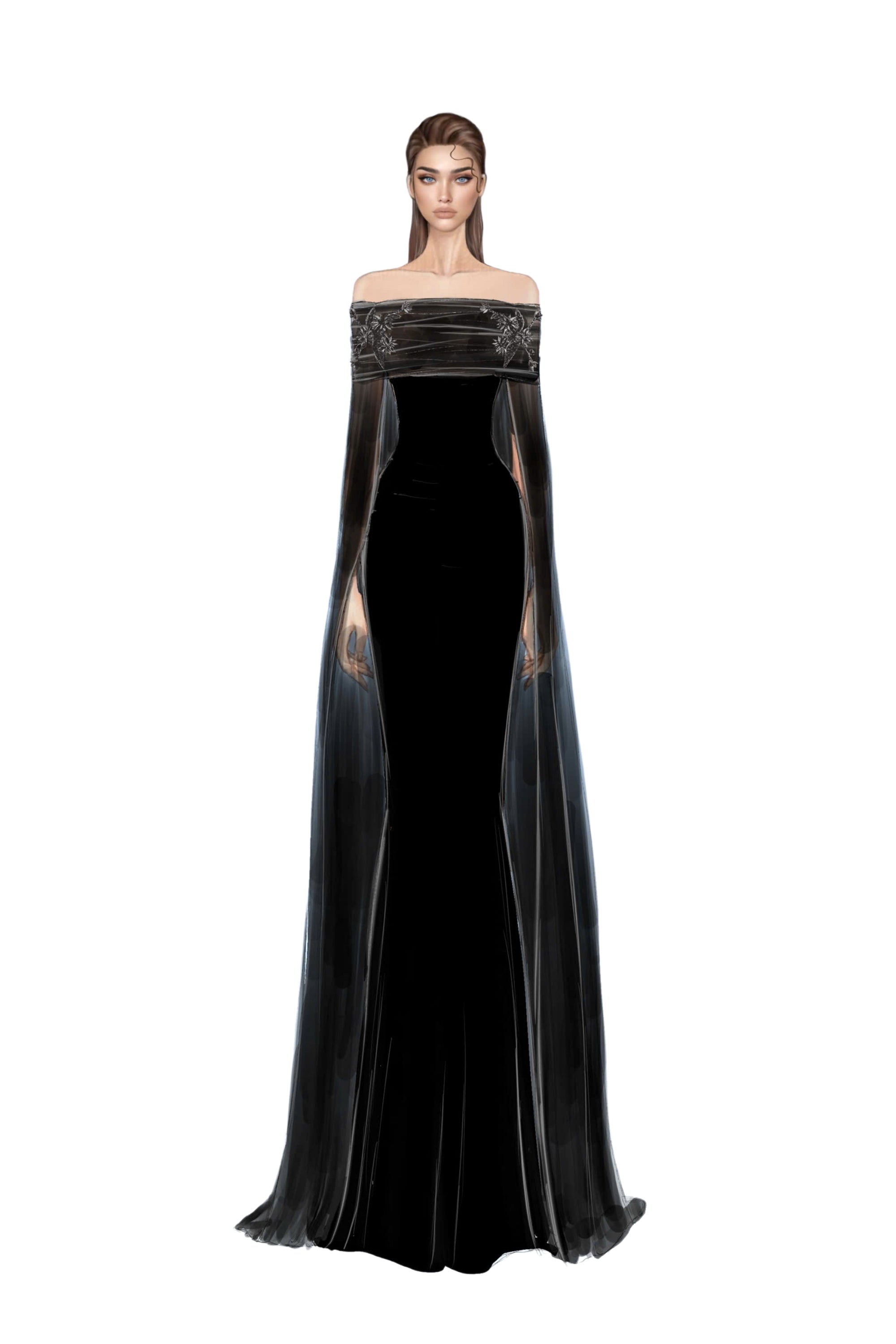 Vana crepe & chiffon dress