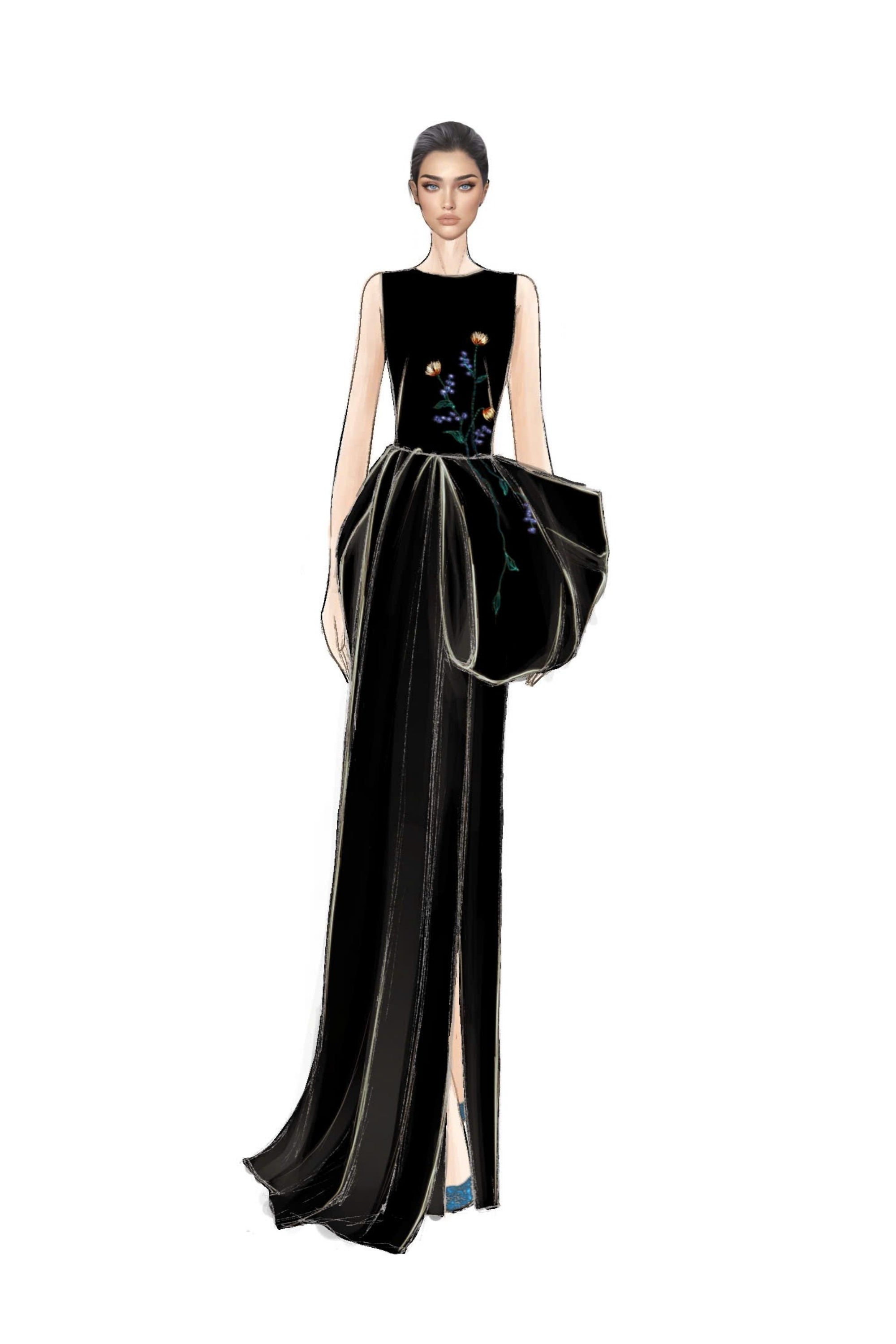 Huda silk taffeta dress