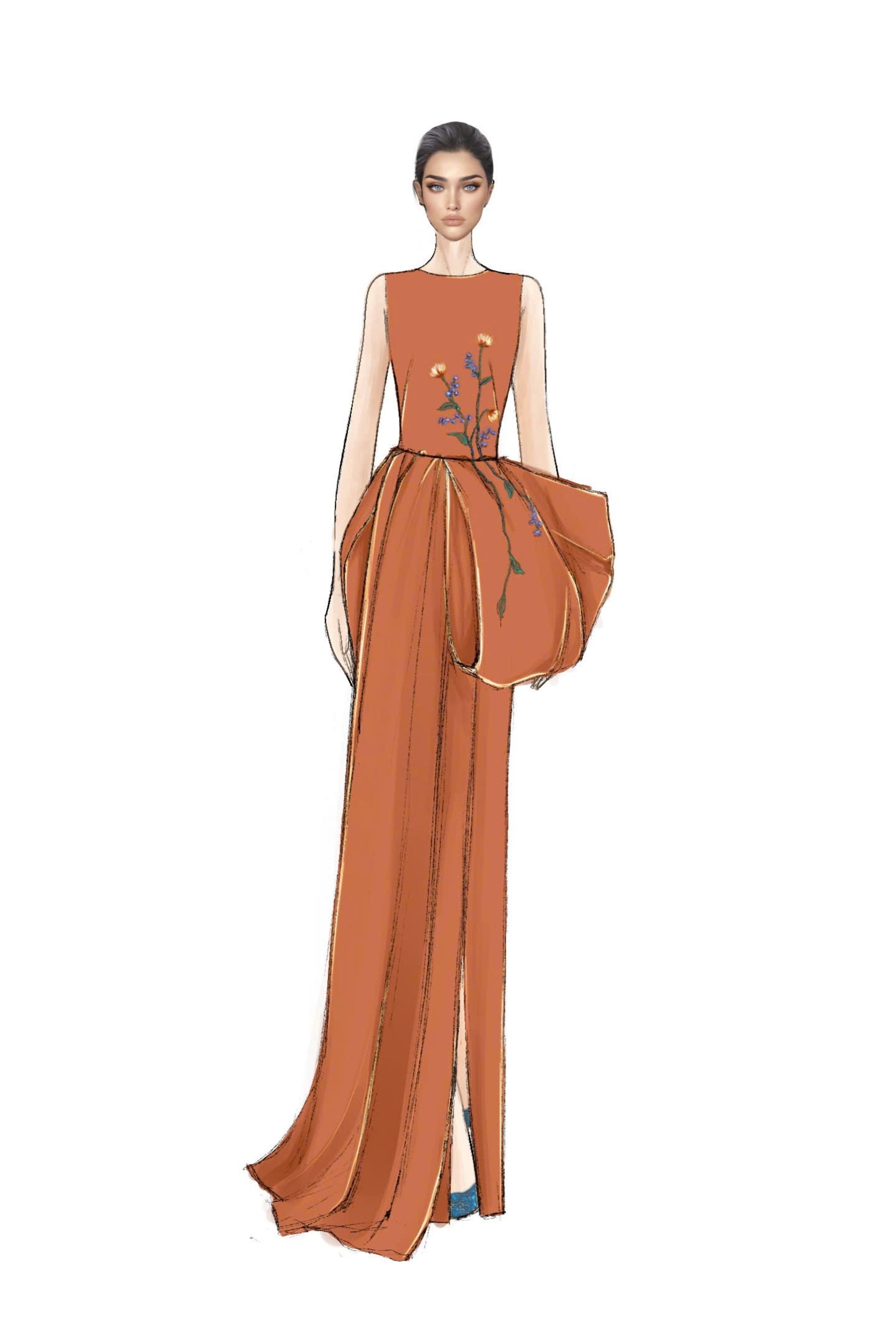 Huda silk taffeta dress