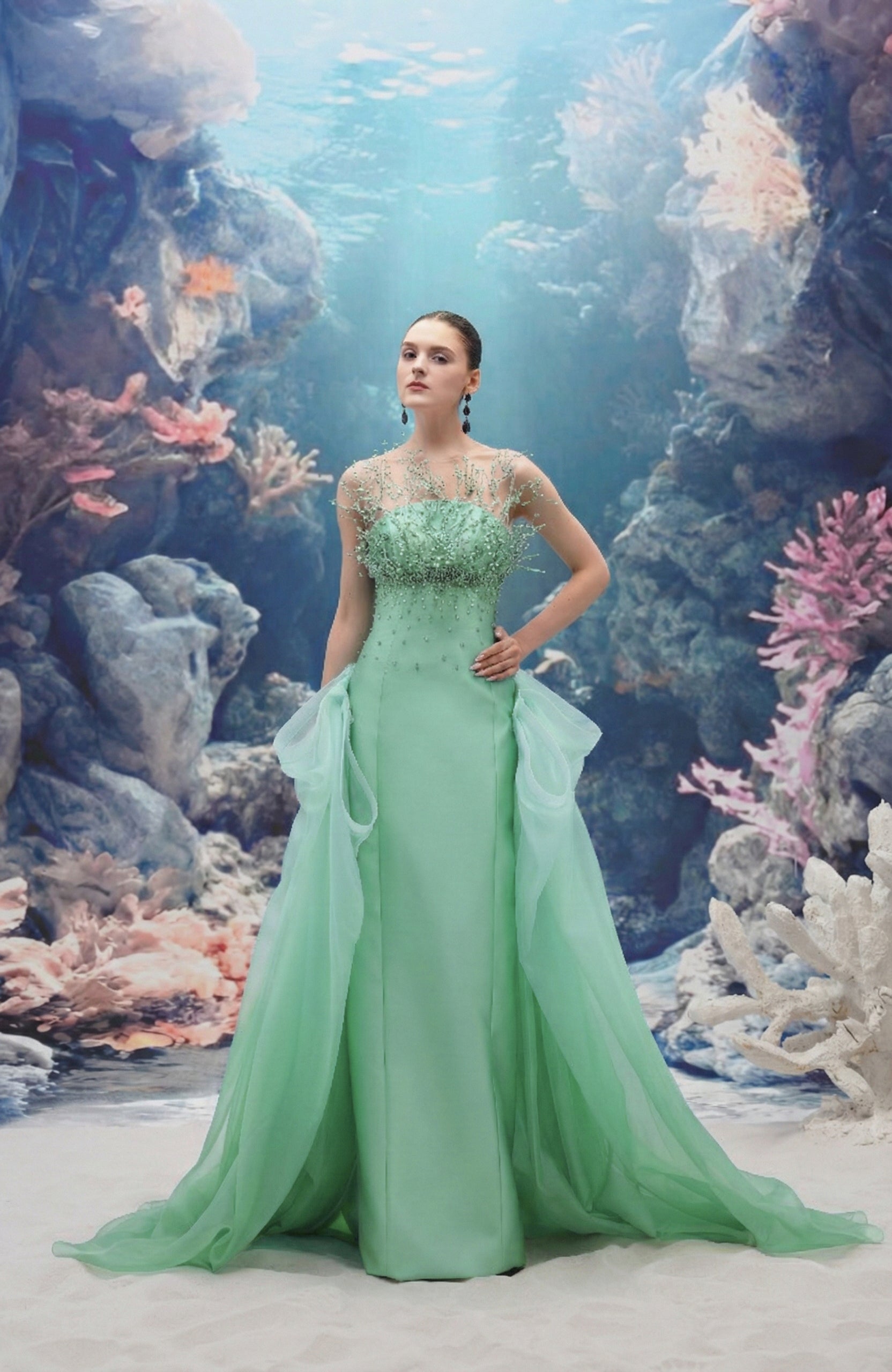 Ondina Queen Taffeta & Organza Dress