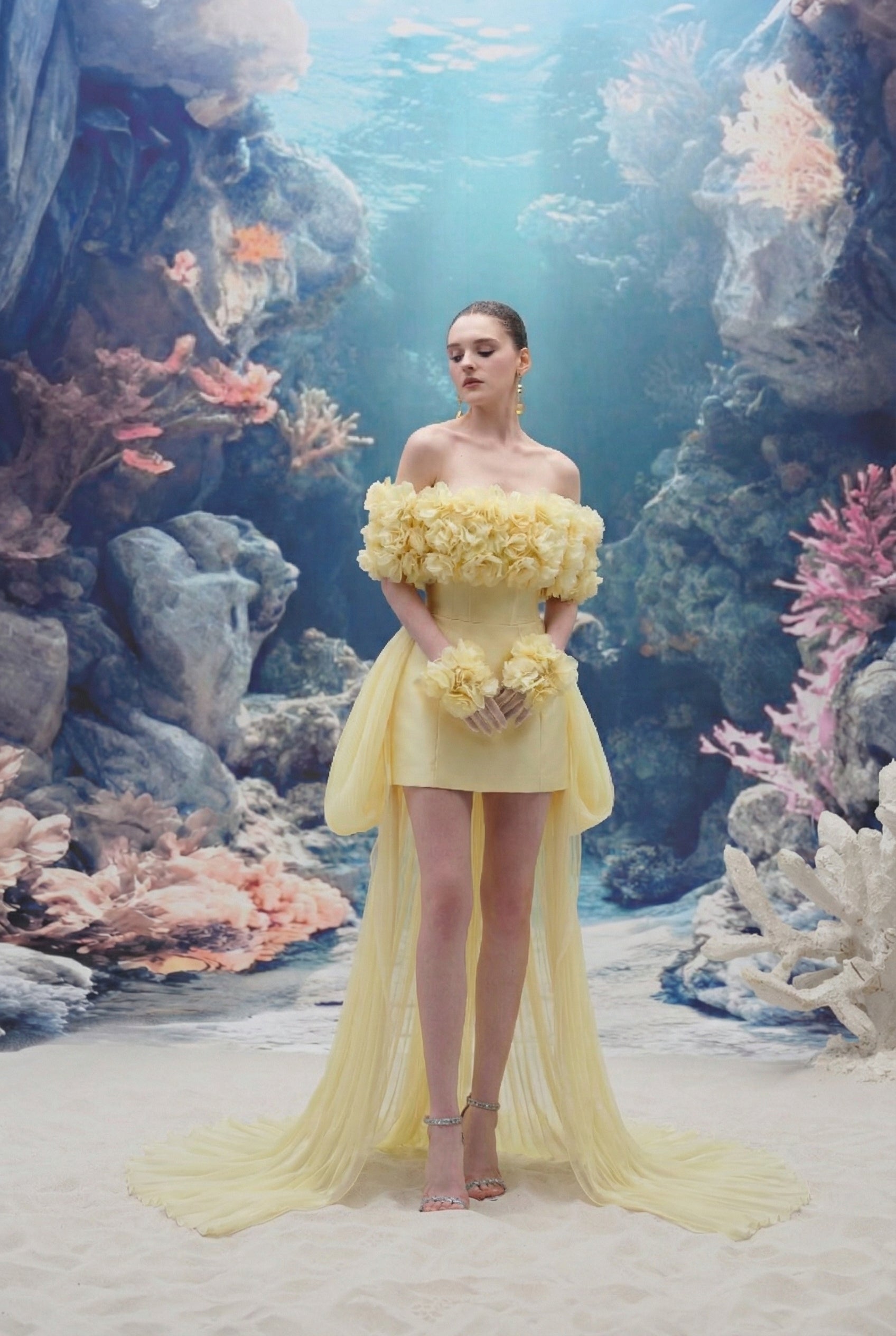 Maris Queen Taffeta & Organza Dress And Ophelia Organza Gloves