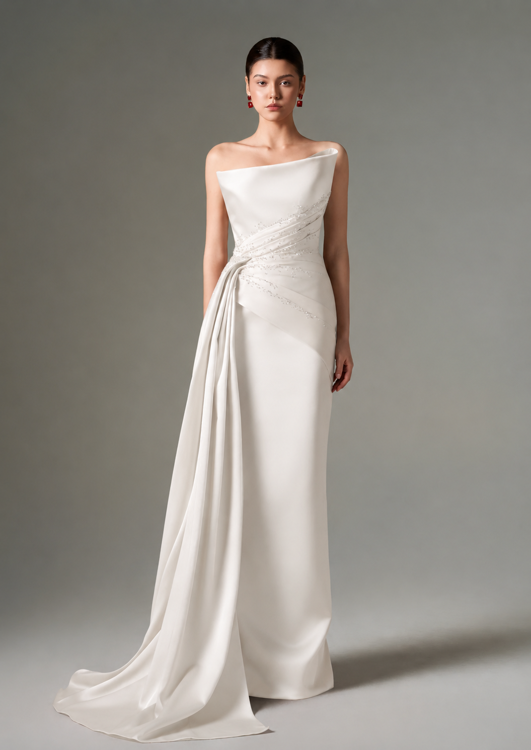 Parisa silk taffeta strapless bodycon dress