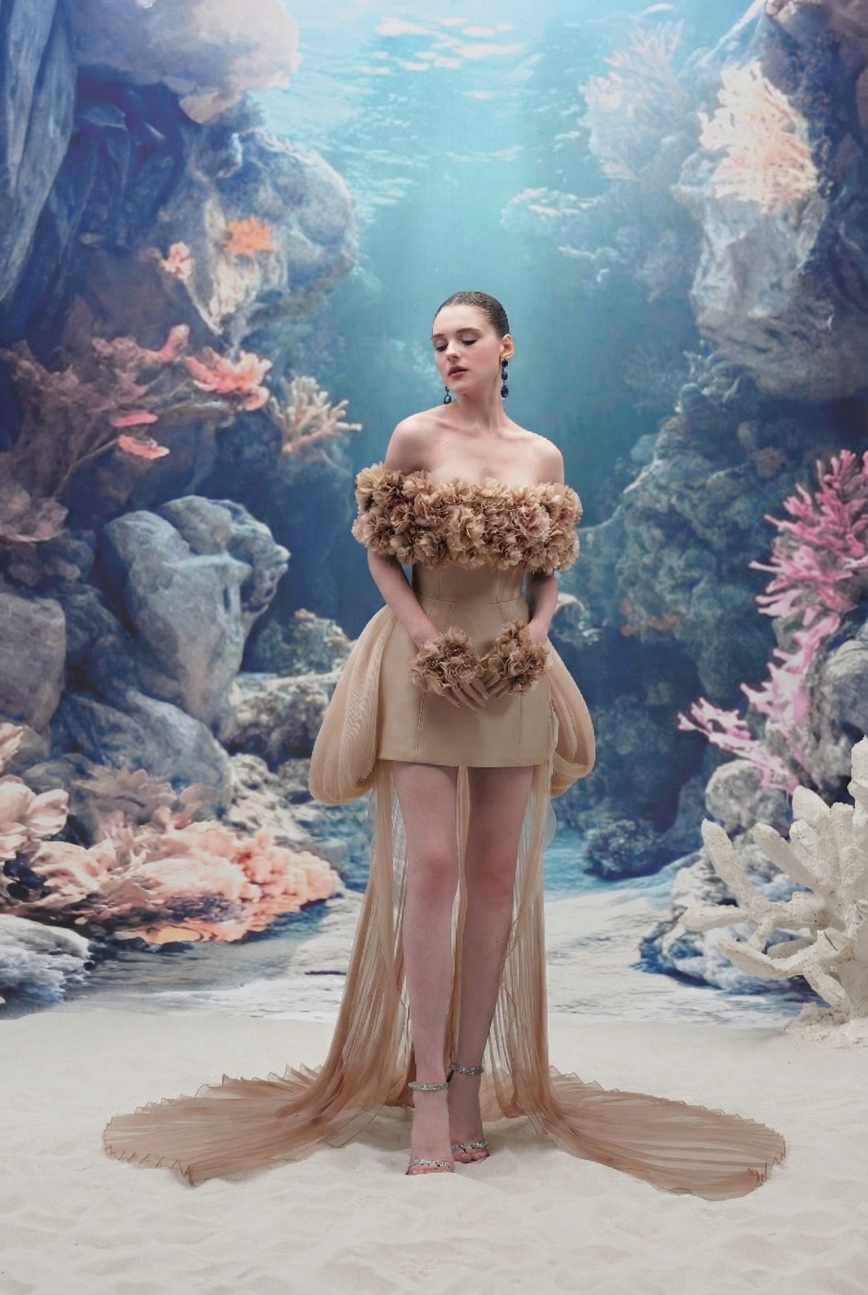 Maris Queen Taffeta & Organza Dress And Ophelia Organza Gloves