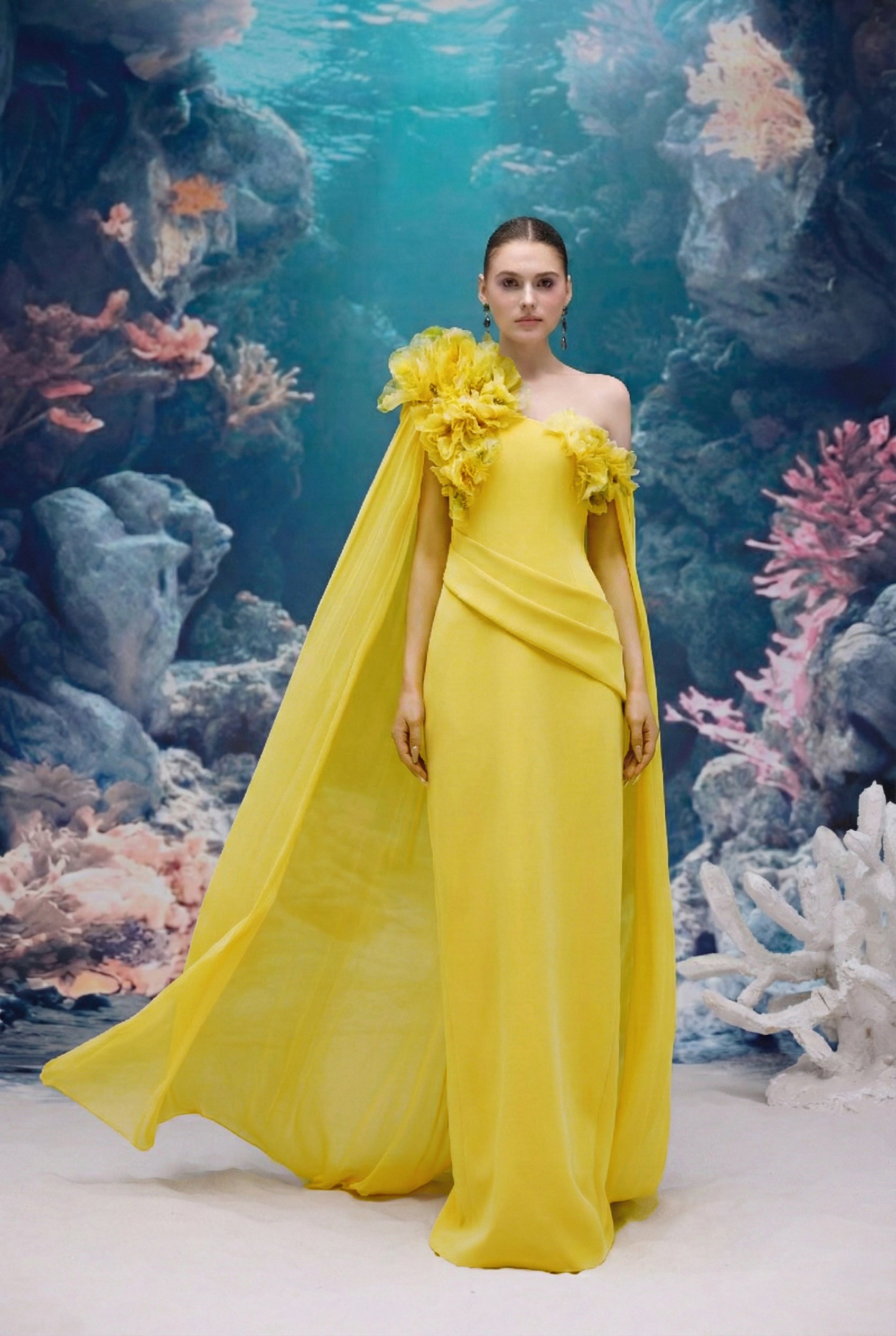 Calista Crepe & Chiffon Dress
